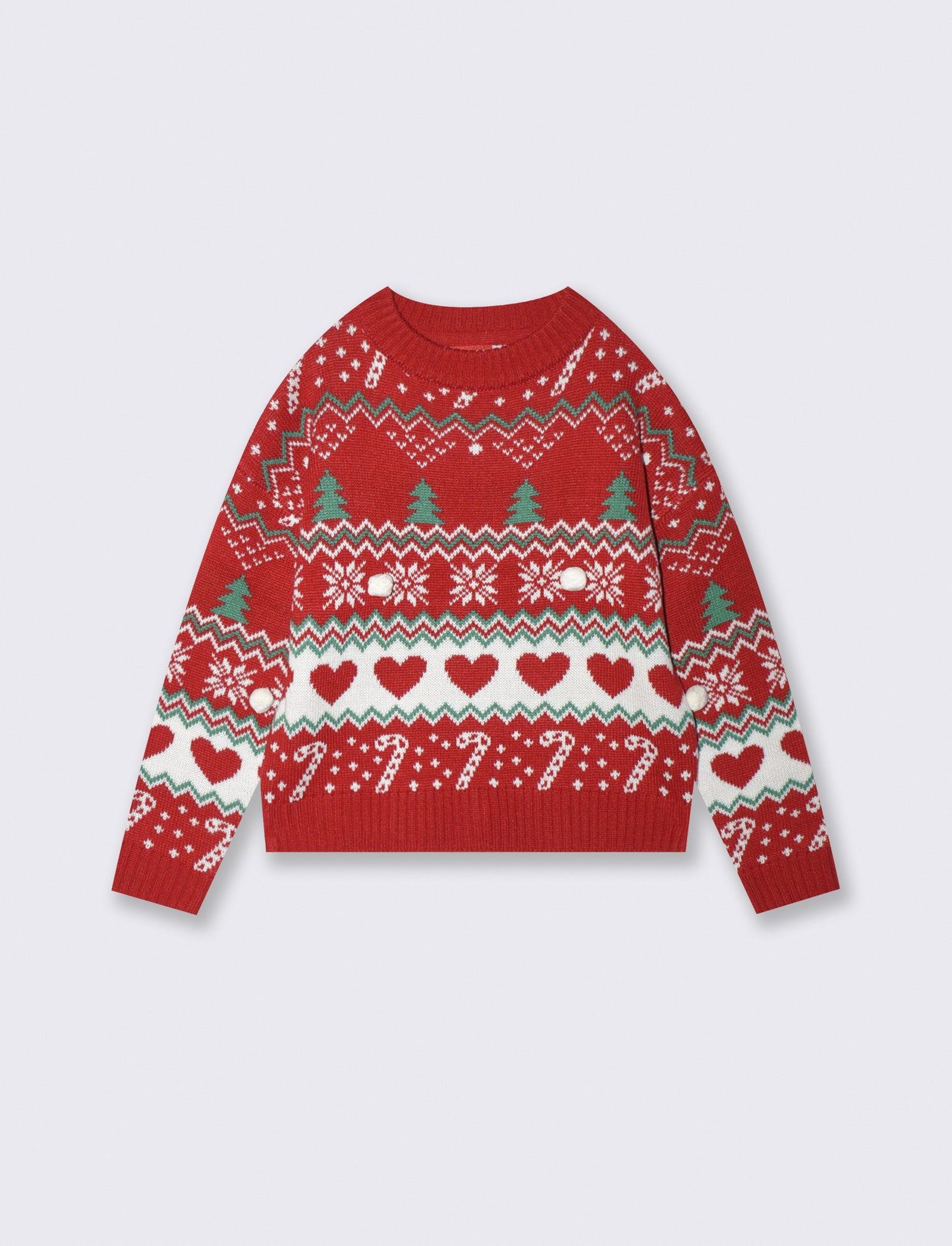 Christmas sweater with pom pom jacquard - Multicolor