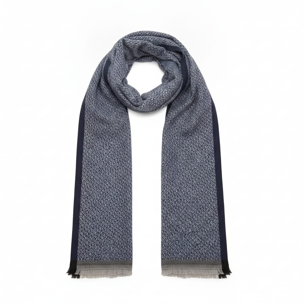 Sciarpa uomo spigata con bordi eleganti - Denim