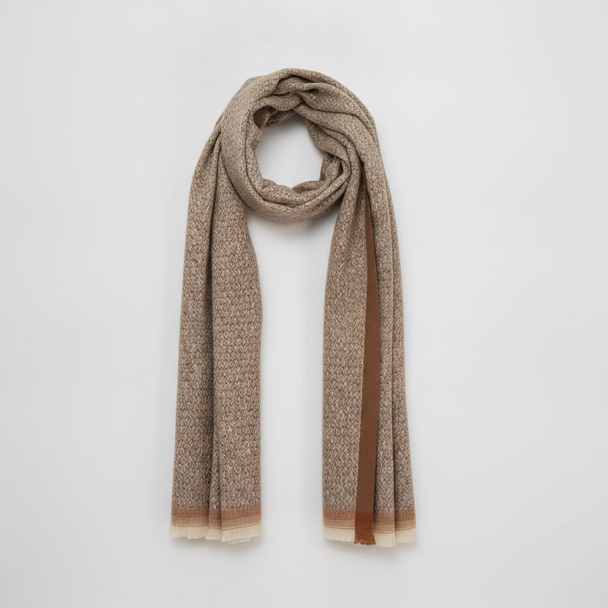 Sciarpa uomo spigata con bordi eleganti - Beige