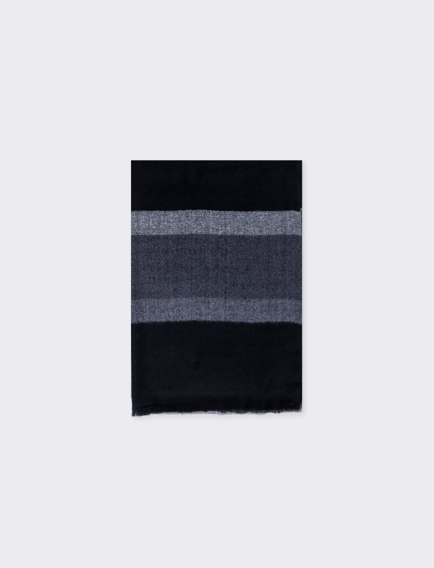 Elegant fringed striped men's scarf - Black