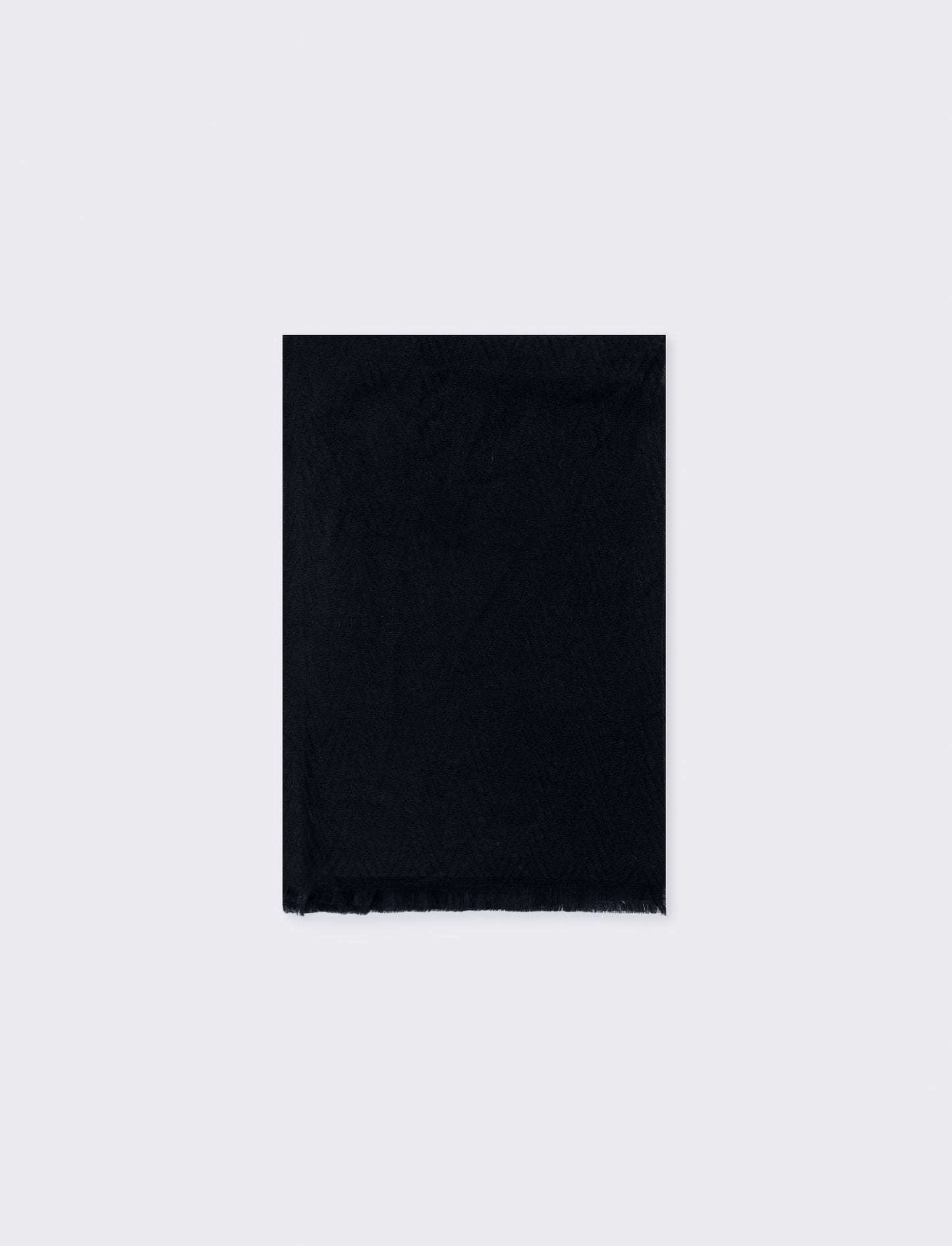 Men's Herringbone Fringe Scarf - Black