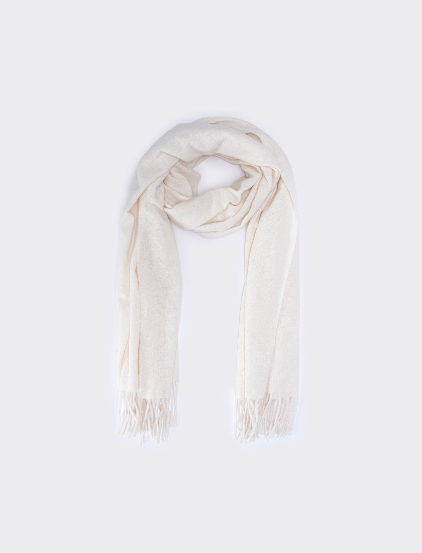 Sciarpa donna unito con frange - Bianco