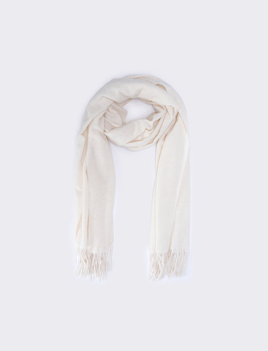 Sciarpa donna unito con frange - Bianco