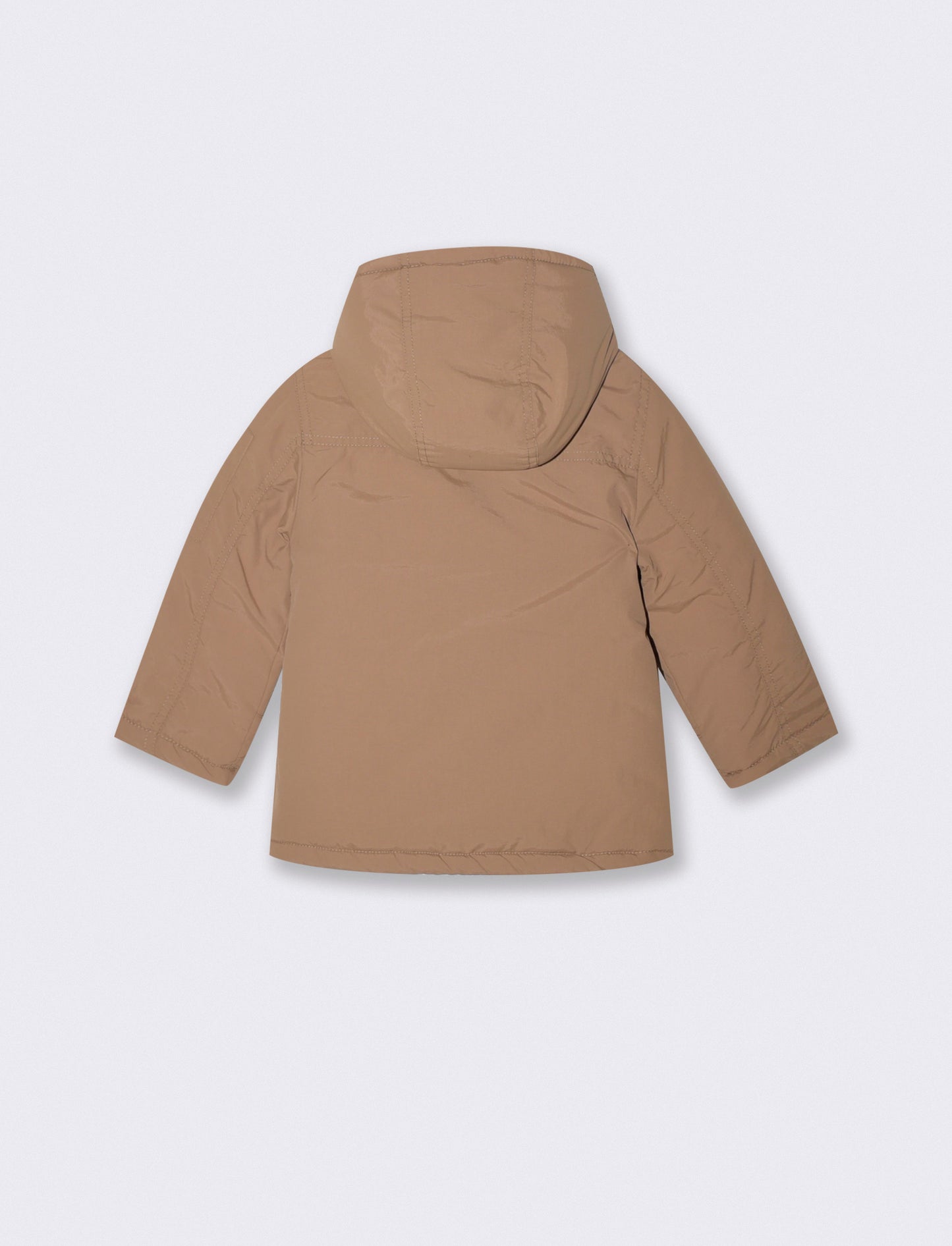 Giaccone con cappuccio e pelliccia calda - Beige
