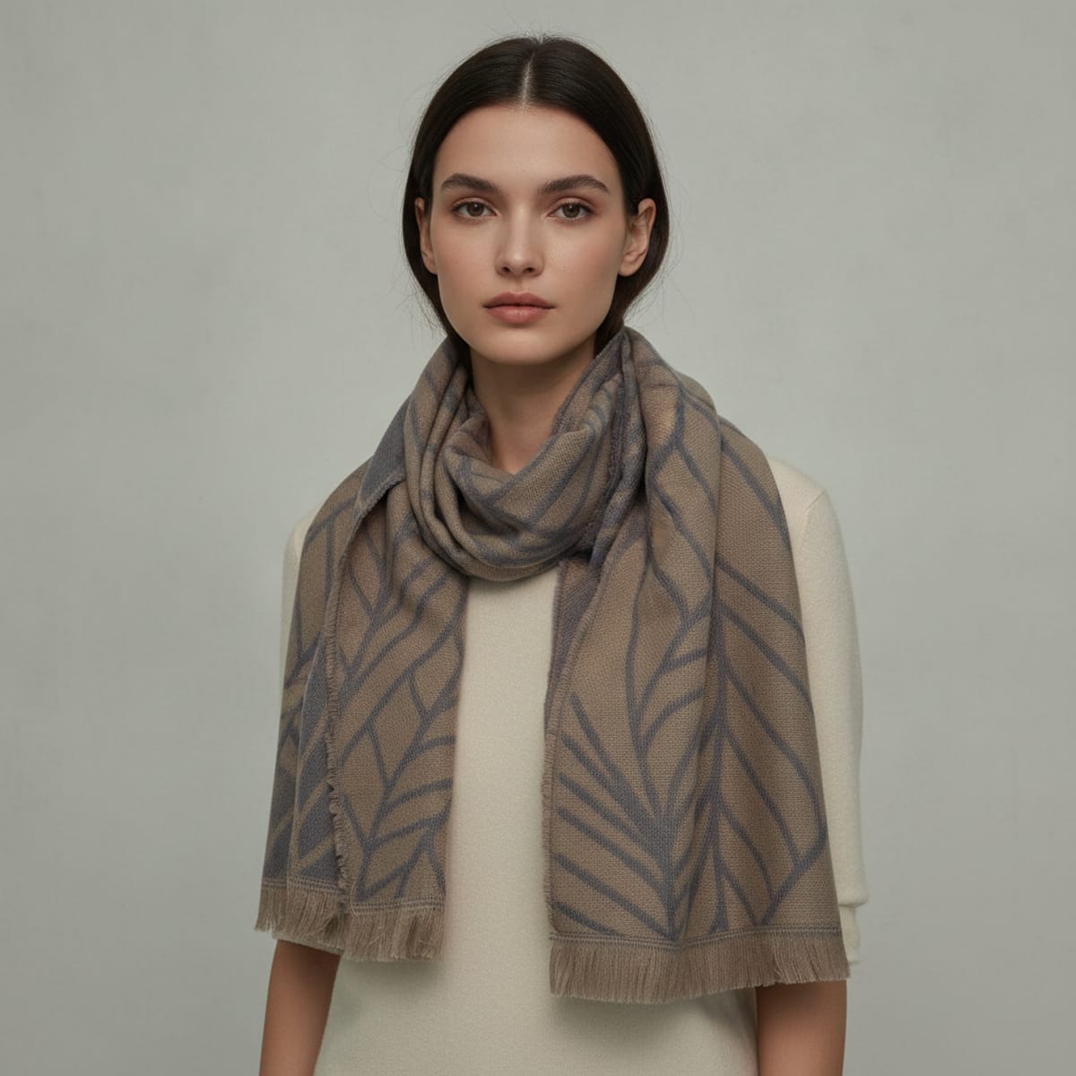Sciarpa goffrata leggera e elegante - Denim