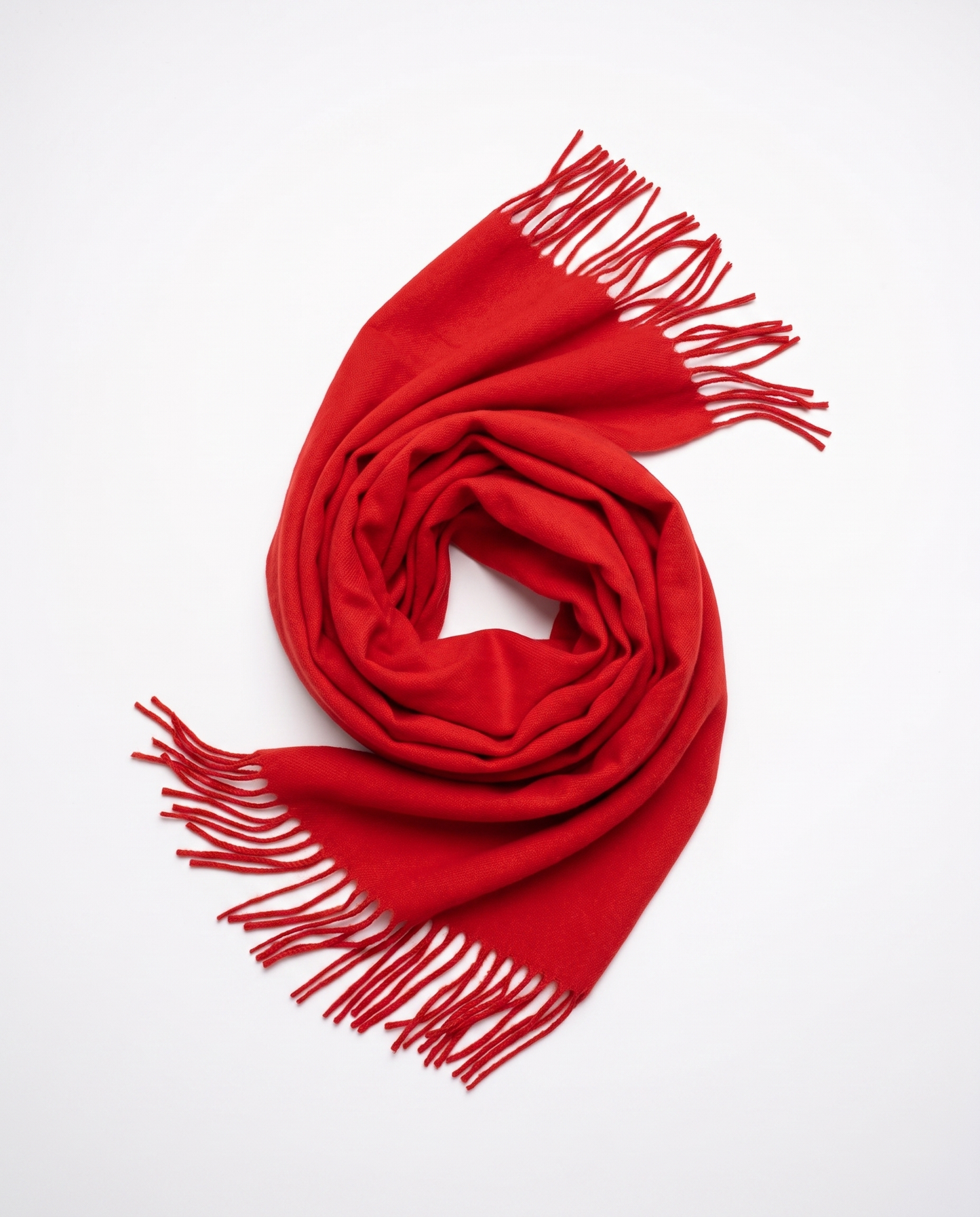 Sciarpa unita con frange eleganti - Rosso