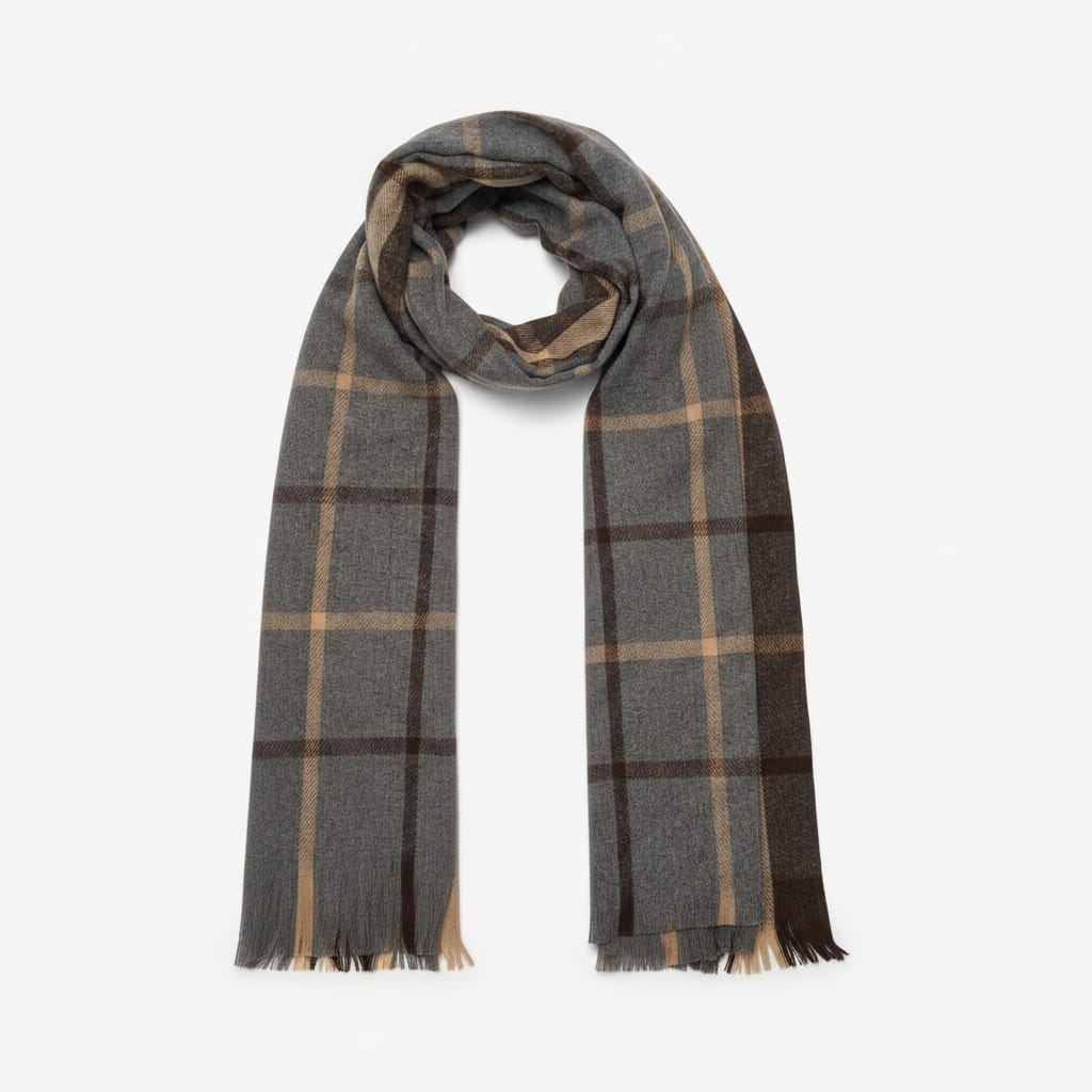 Sciarpa uomo a quadri eleganti - Grigio