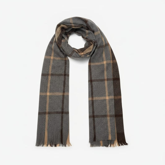 Sciarpa uomo a quadri eleganti - Grigio