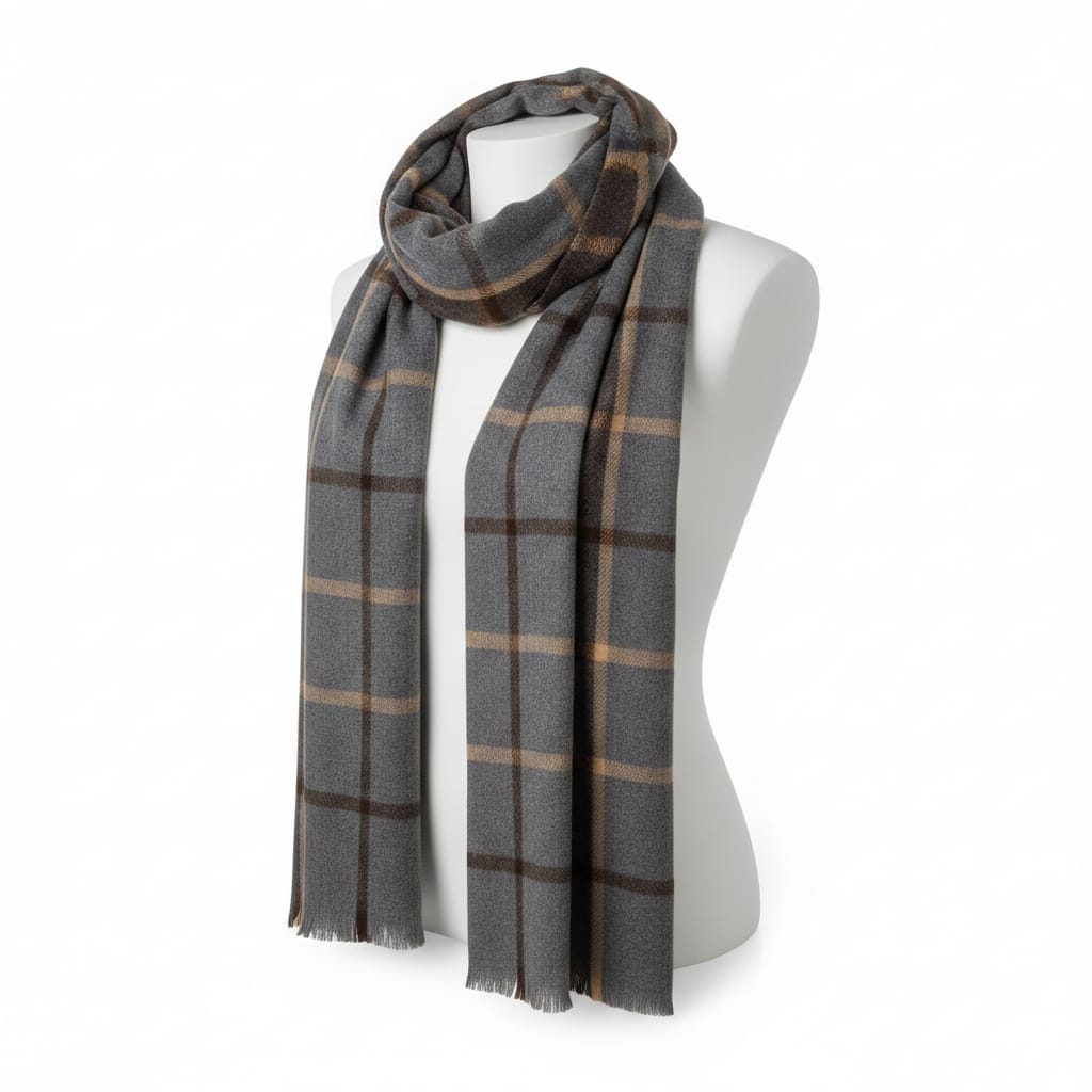 Sciarpa uomo a quadri eleganti - Grigio