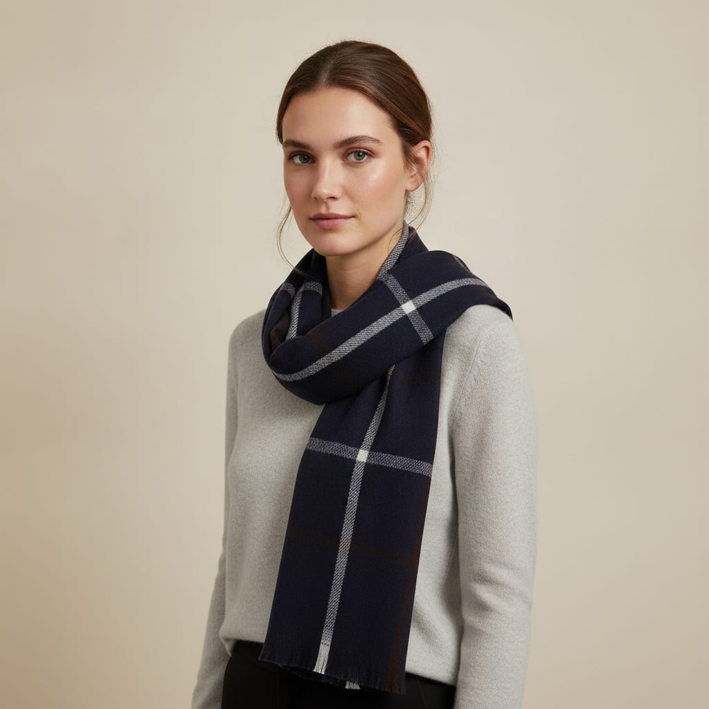 Sciarpa uomo a quadri eleganti - Blu
