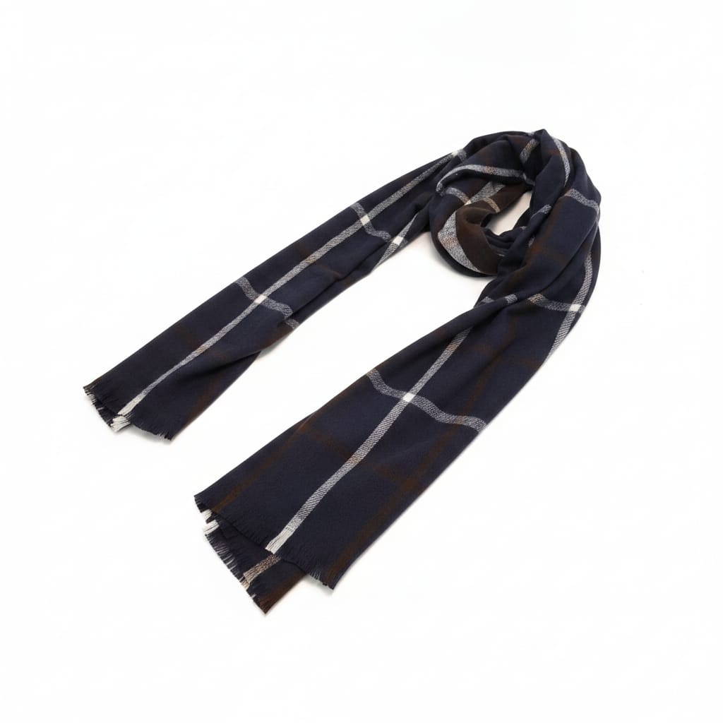 Sciarpa uomo a quadri eleganti - Blu