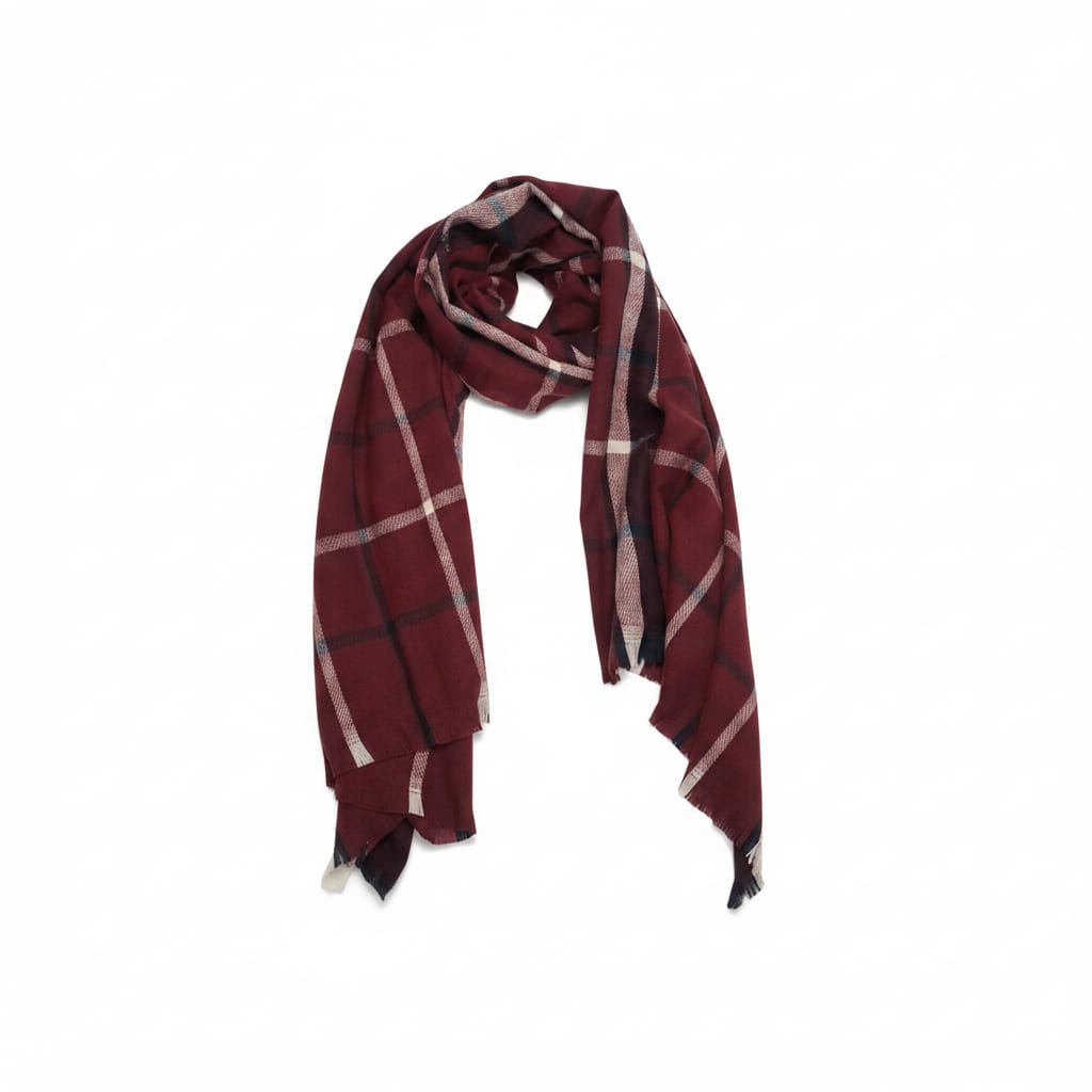 Sciarpa uomo a quadri eleganti - Bordeaux