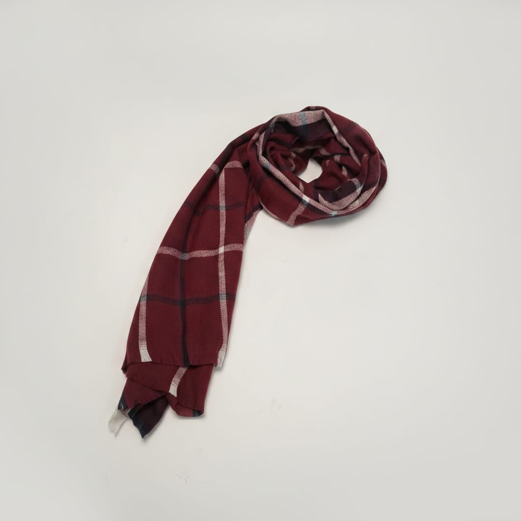 Sciarpa uomo a quadri eleganti - Bordeaux