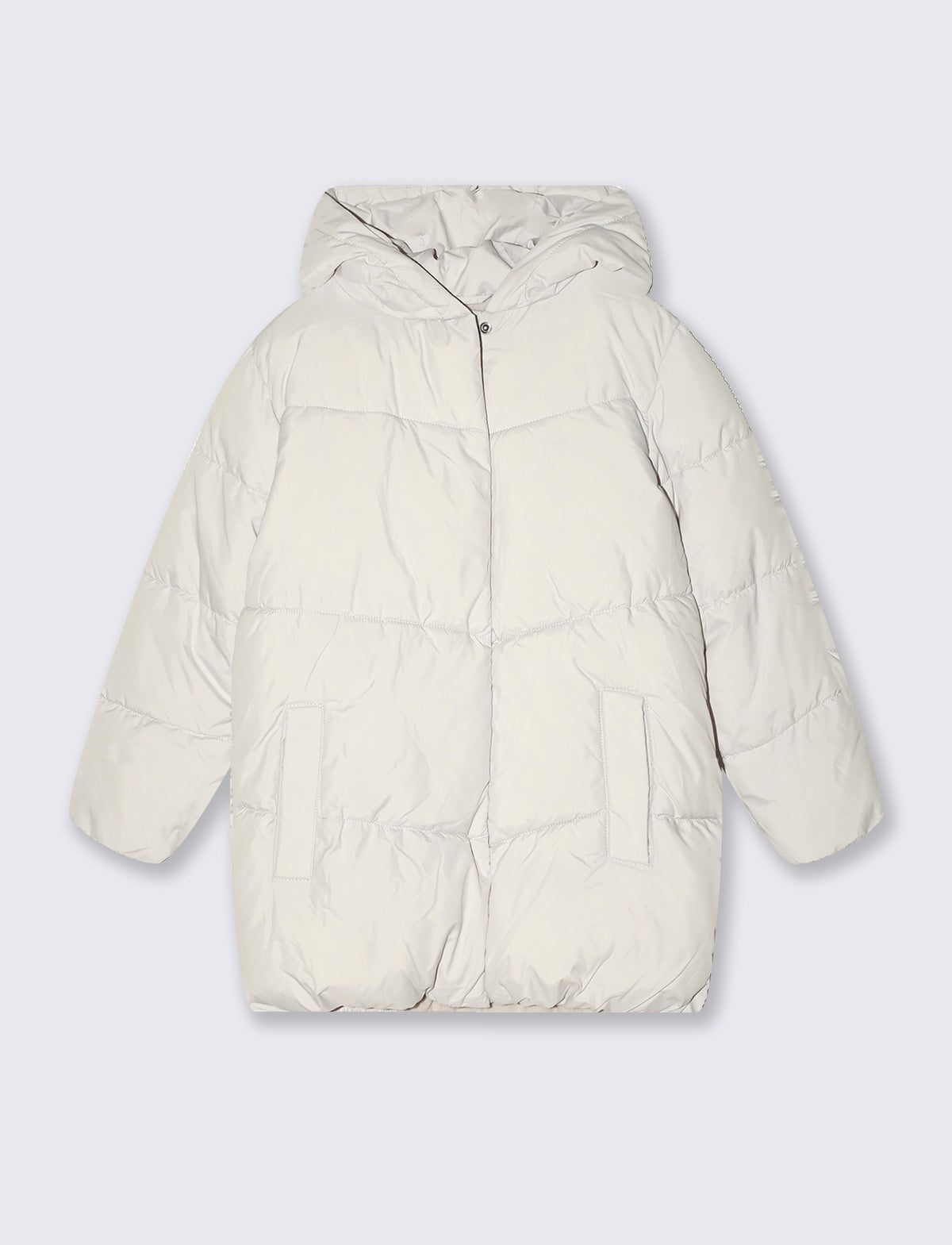 Giaccone imbottito da bambina con cappuccio - Beige