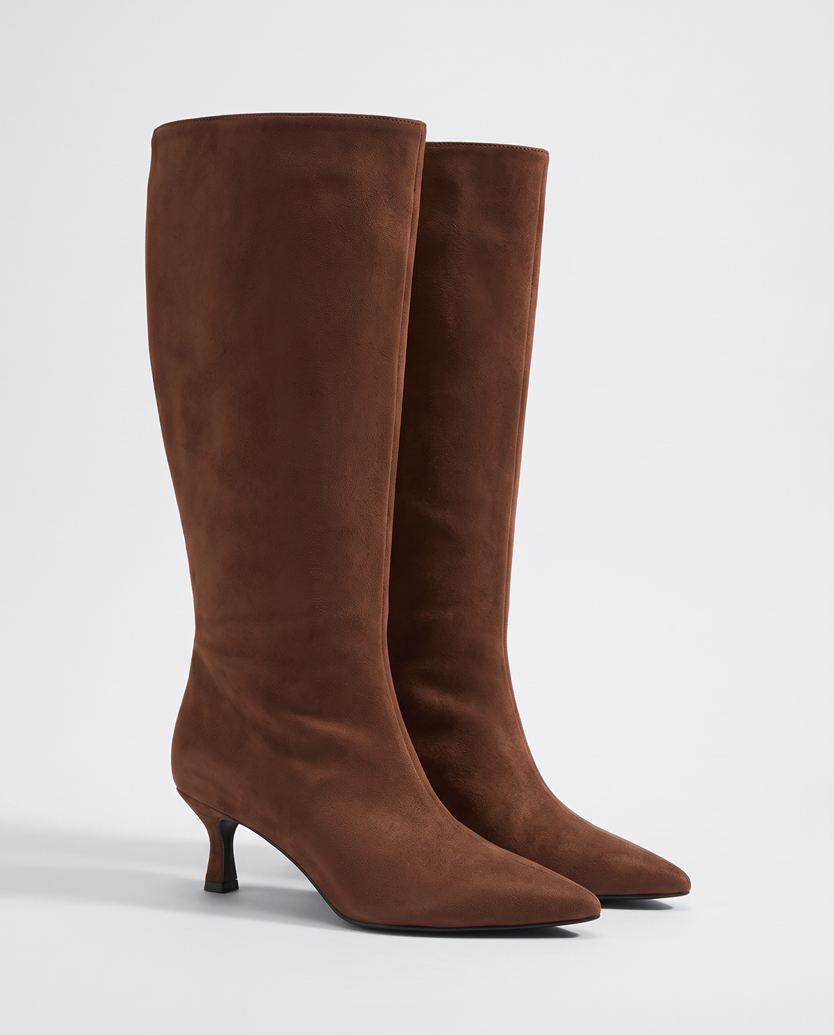 Pointed polyurethane ankle boot with heel - Brown