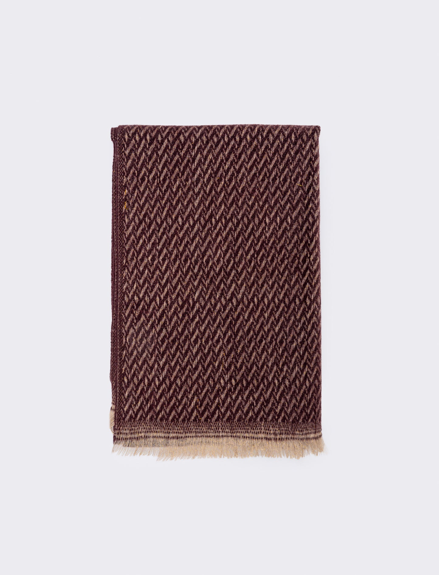 Zigzag lurex scarf with fringes - Red
