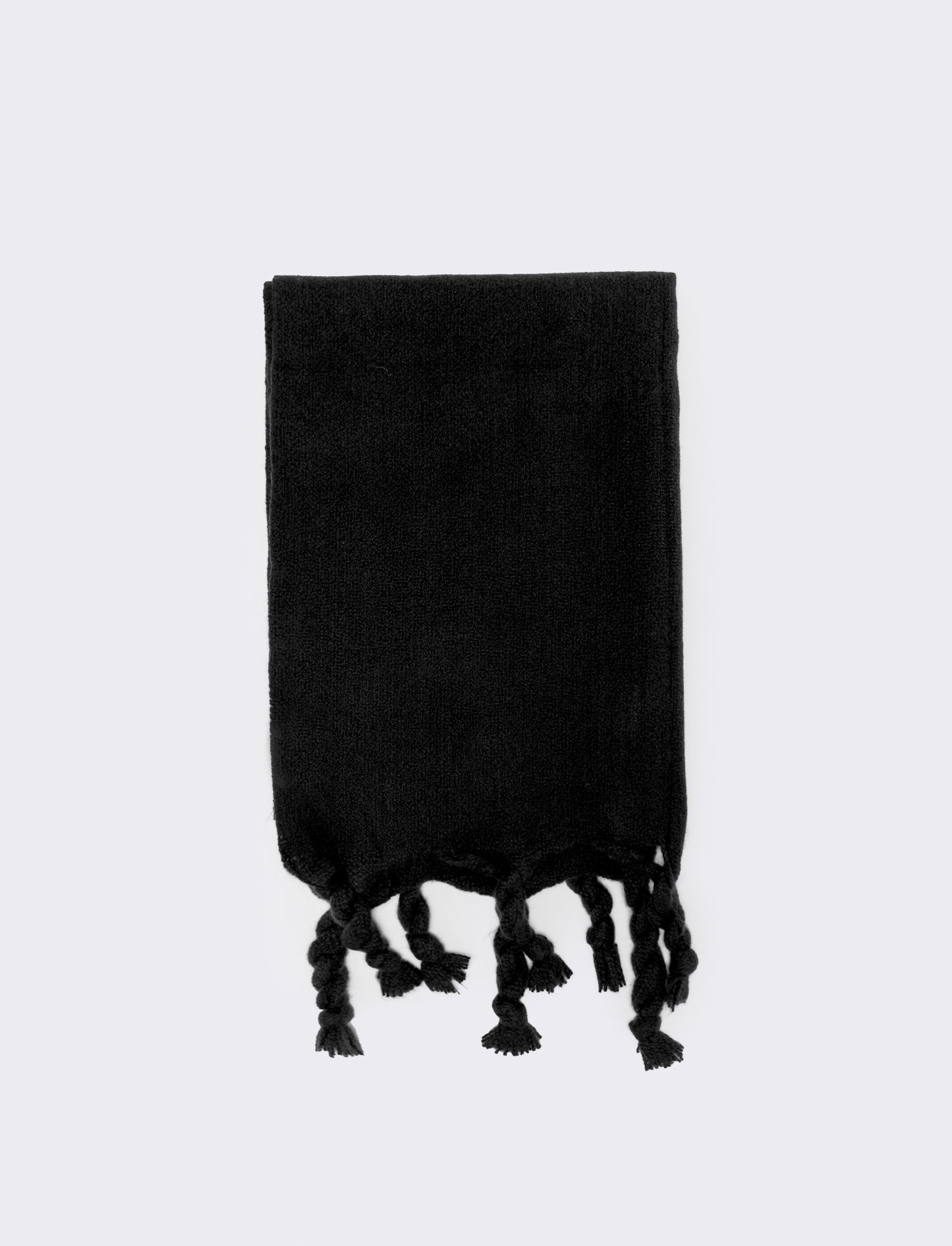 Fringe and Braid Scarf - Black