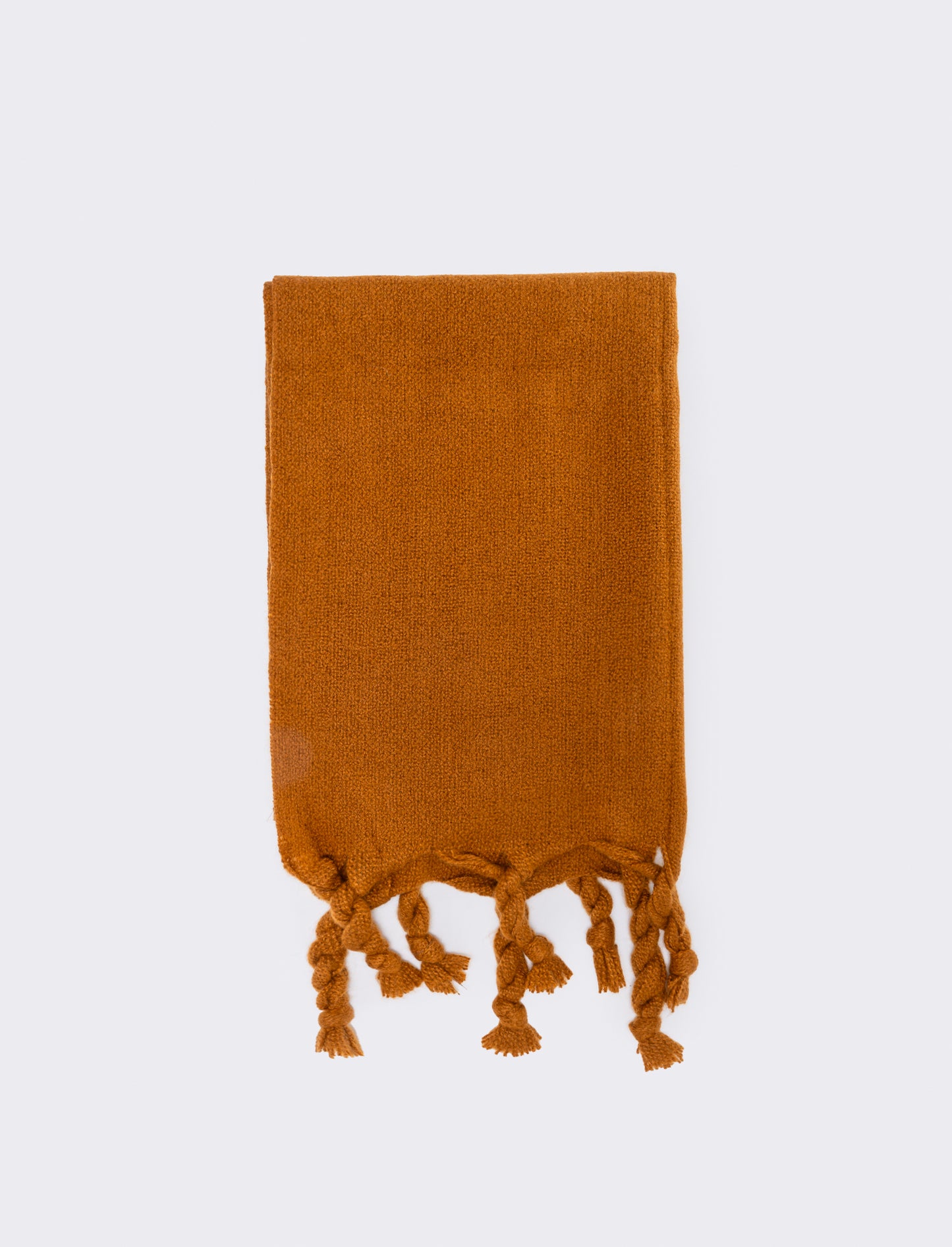 Fringe and Braid Scarf - Yellow