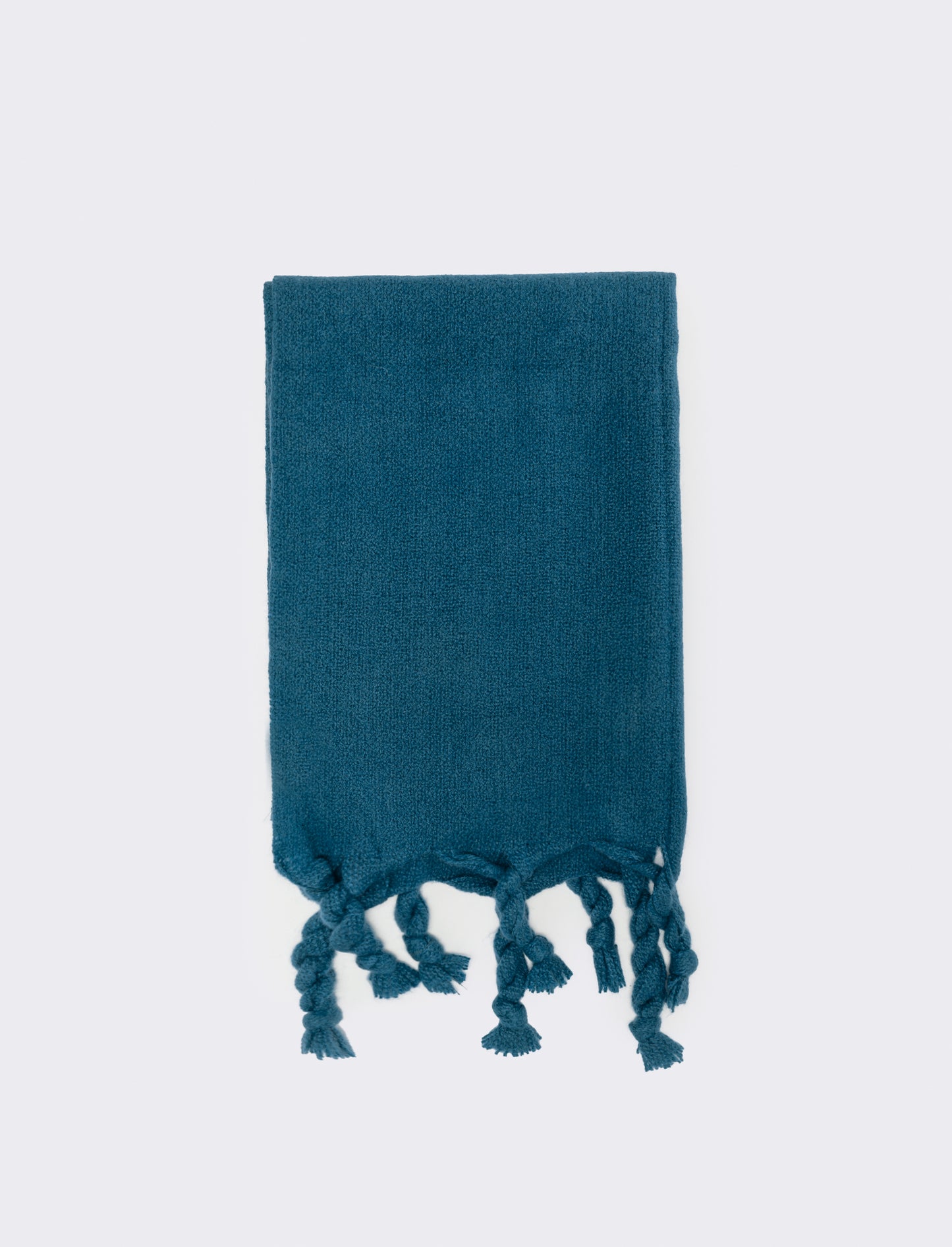 Fringe and Braid Scarf - Green