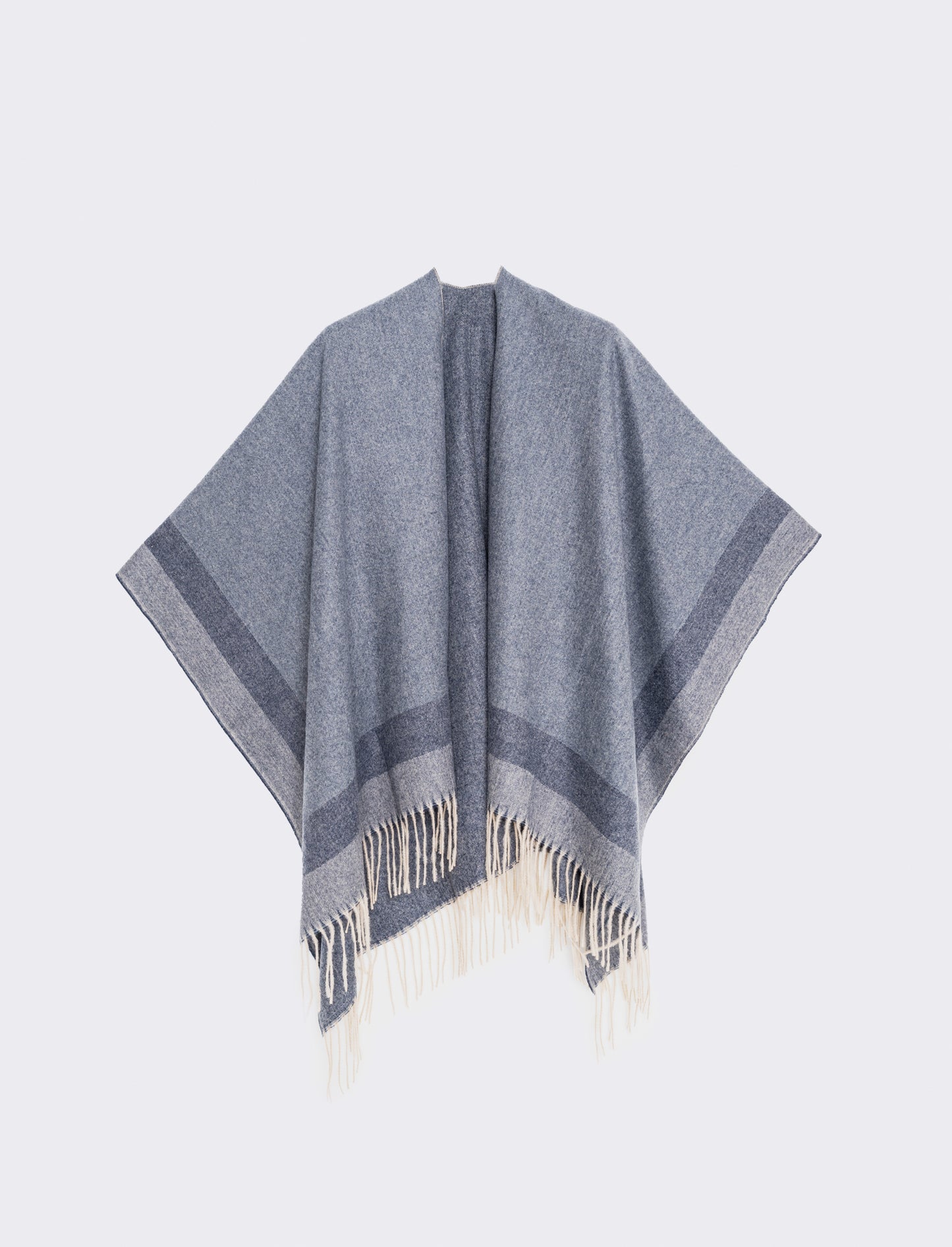 Mantella con frange eleganti - Denim