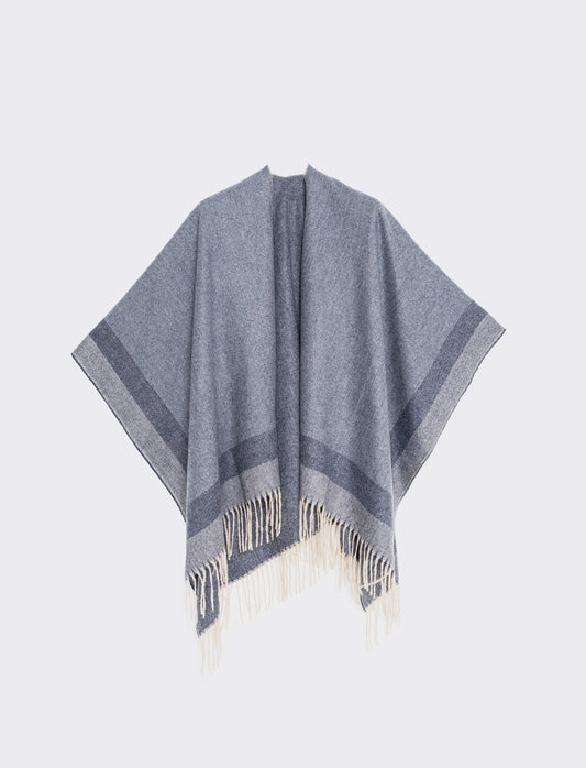 Mantella con frange eleganti - Denim
