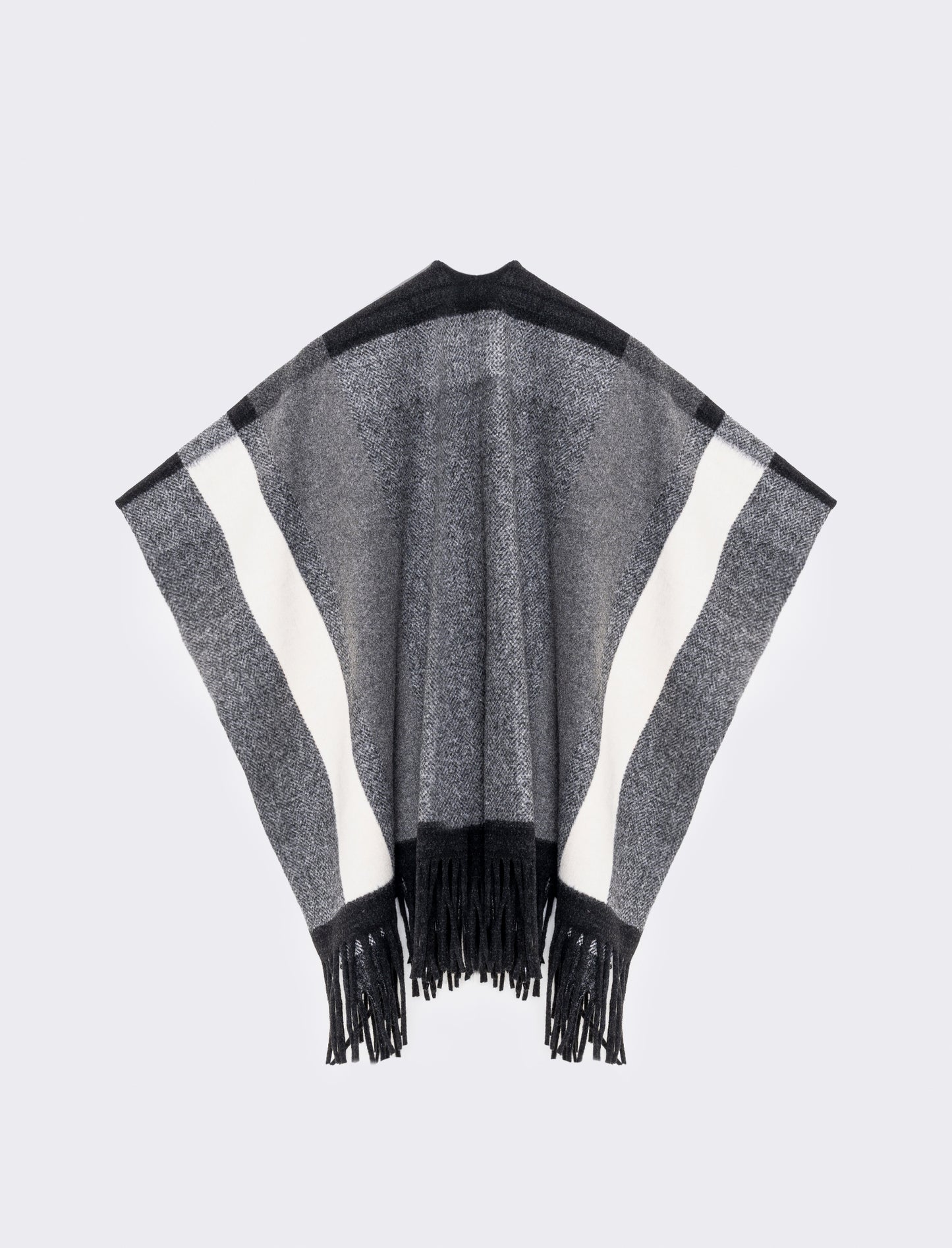 Elegant Fringe Cape - Black
