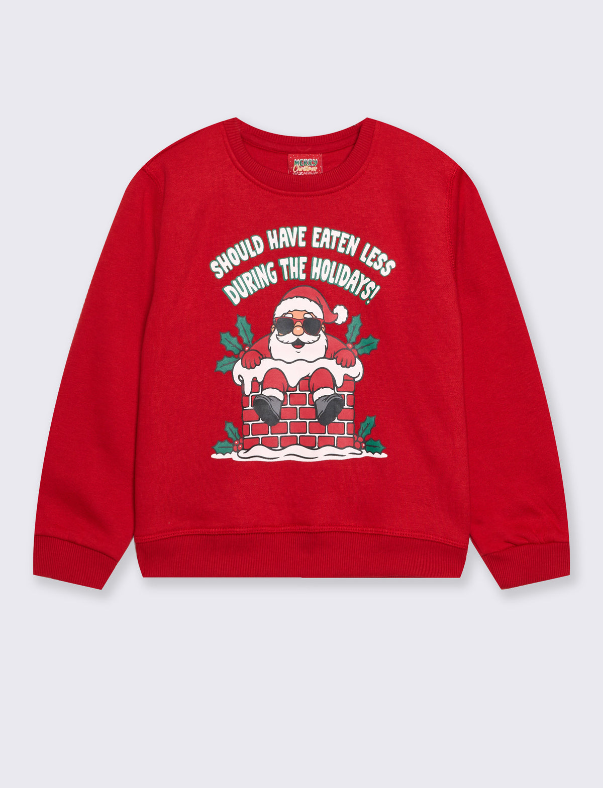 Felpa natalizia girocollo alla moda - Rosso