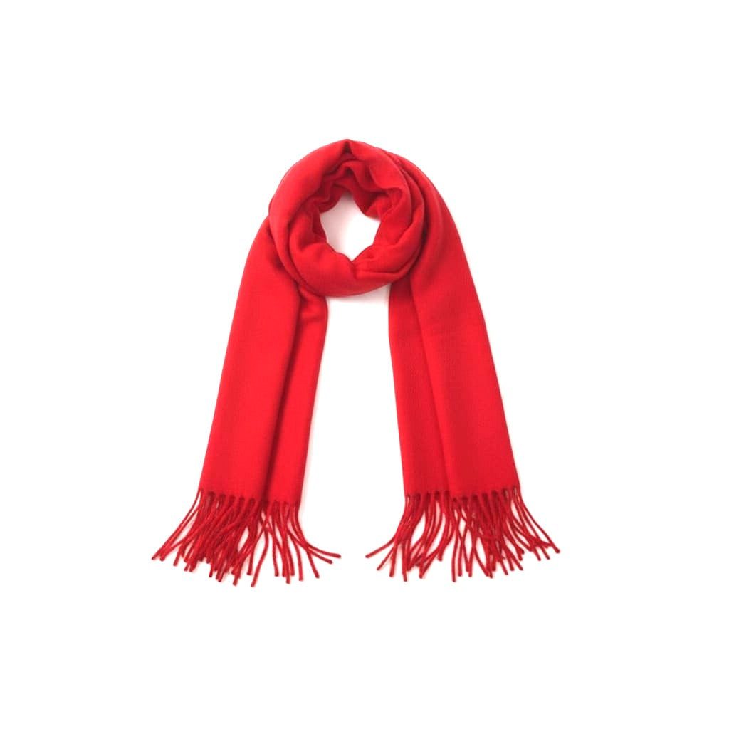 Sciarpa tinta unita con frange - Rosso
