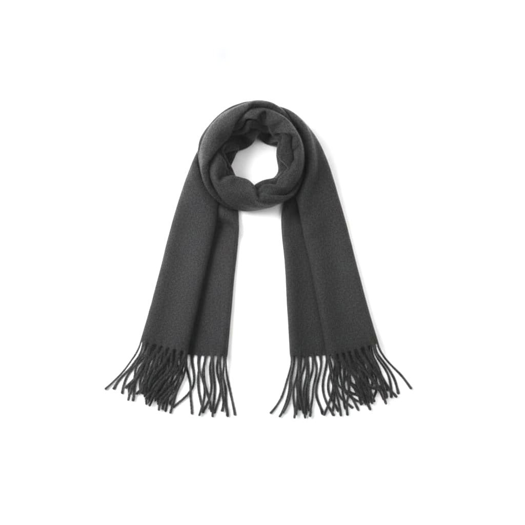Sciarpa tinta unita con frange - Grigio