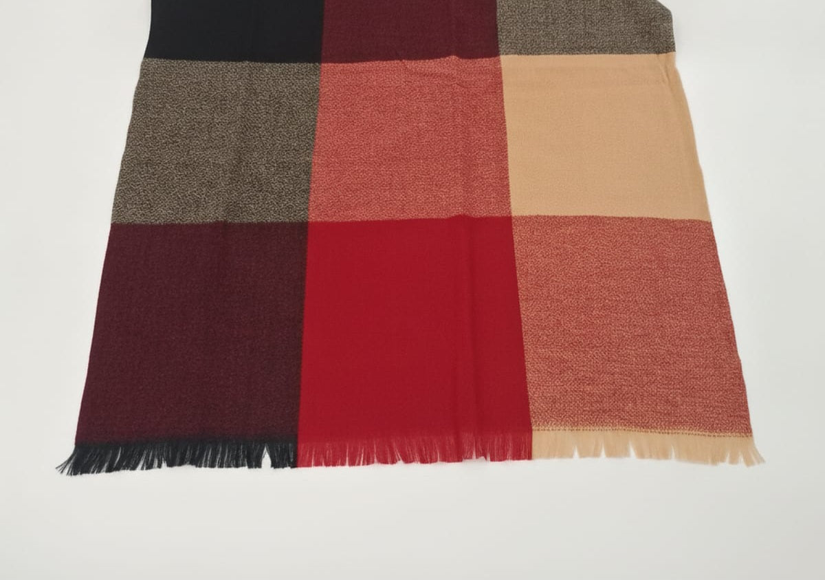 Sciarpa a grandi quadri eleganti - Rosso