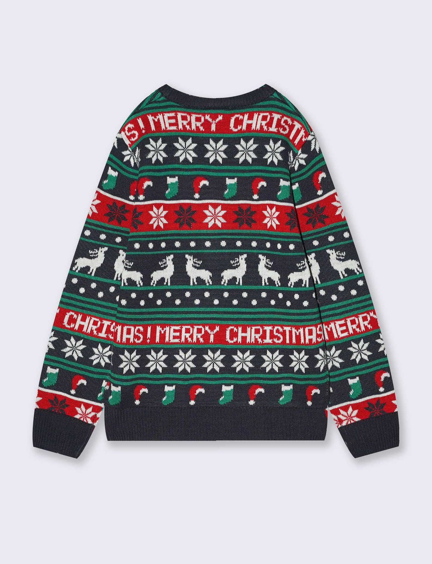 Maglia jacquard Natale modello girocollo - Blu