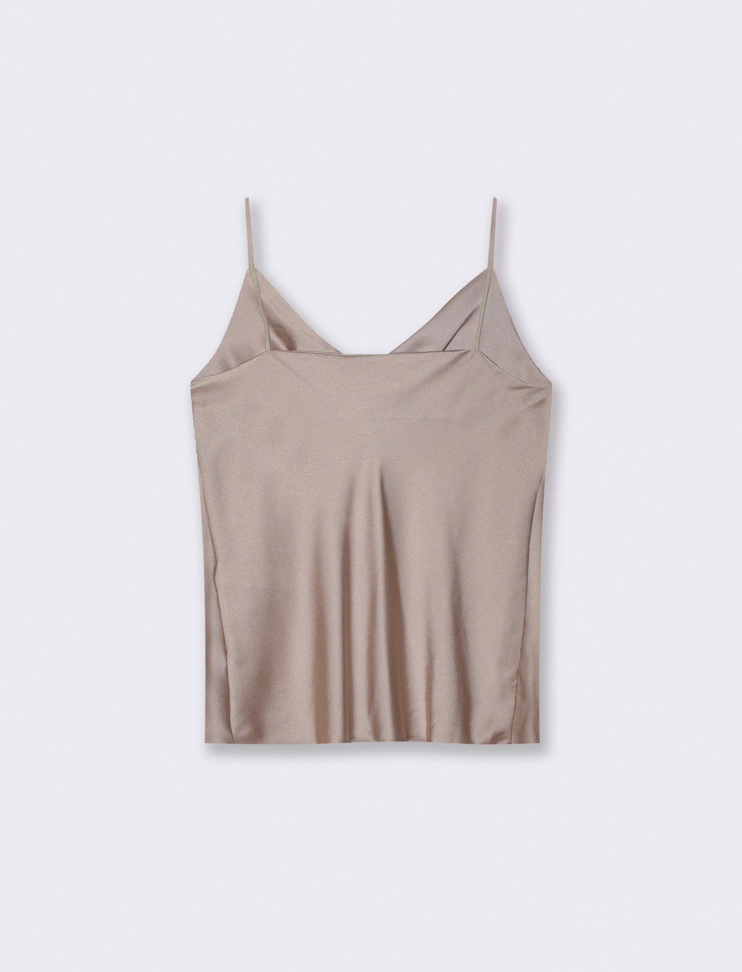 Top raso con bretelline - Grigio fango