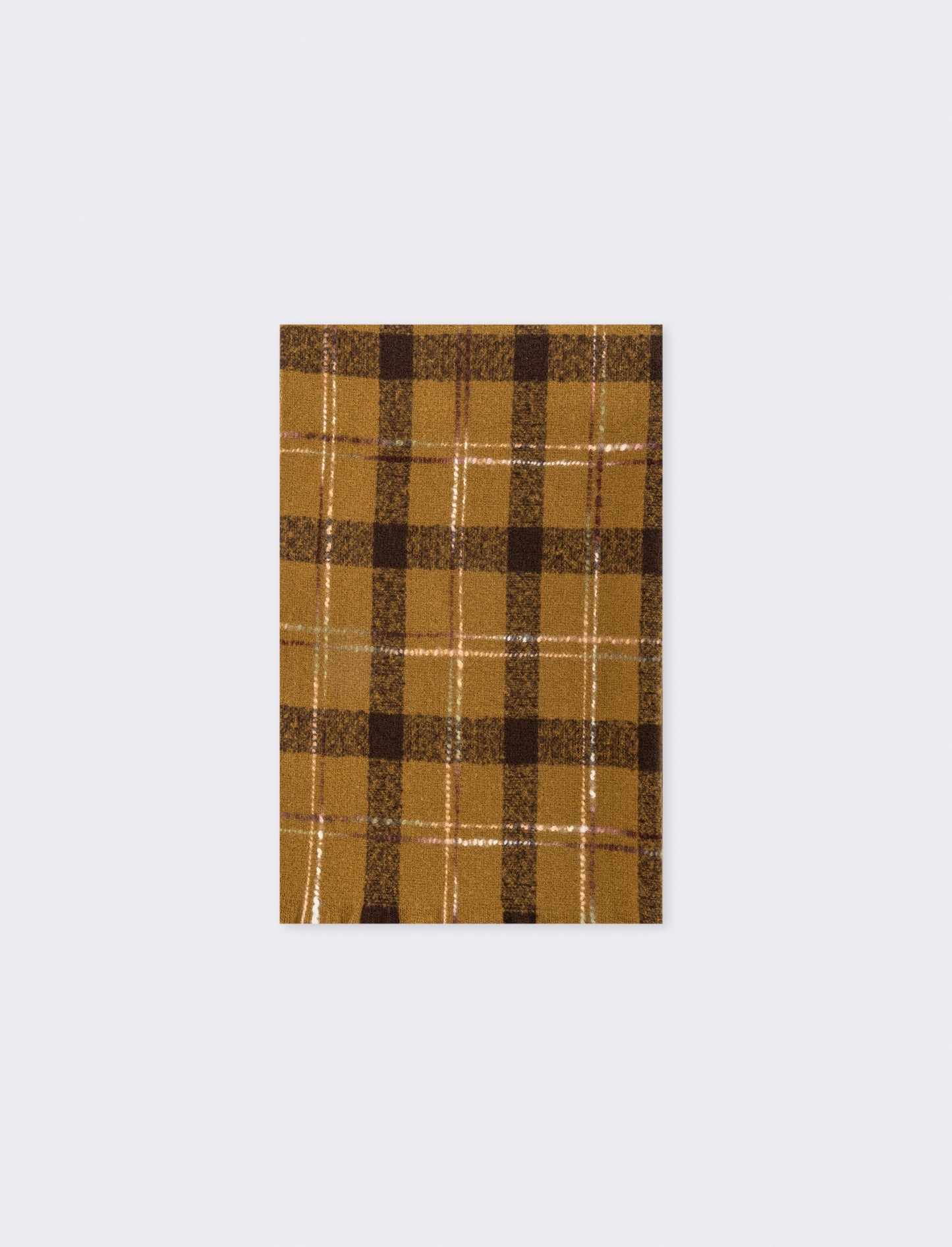 Men's Checked Scarf with Fringes - Green