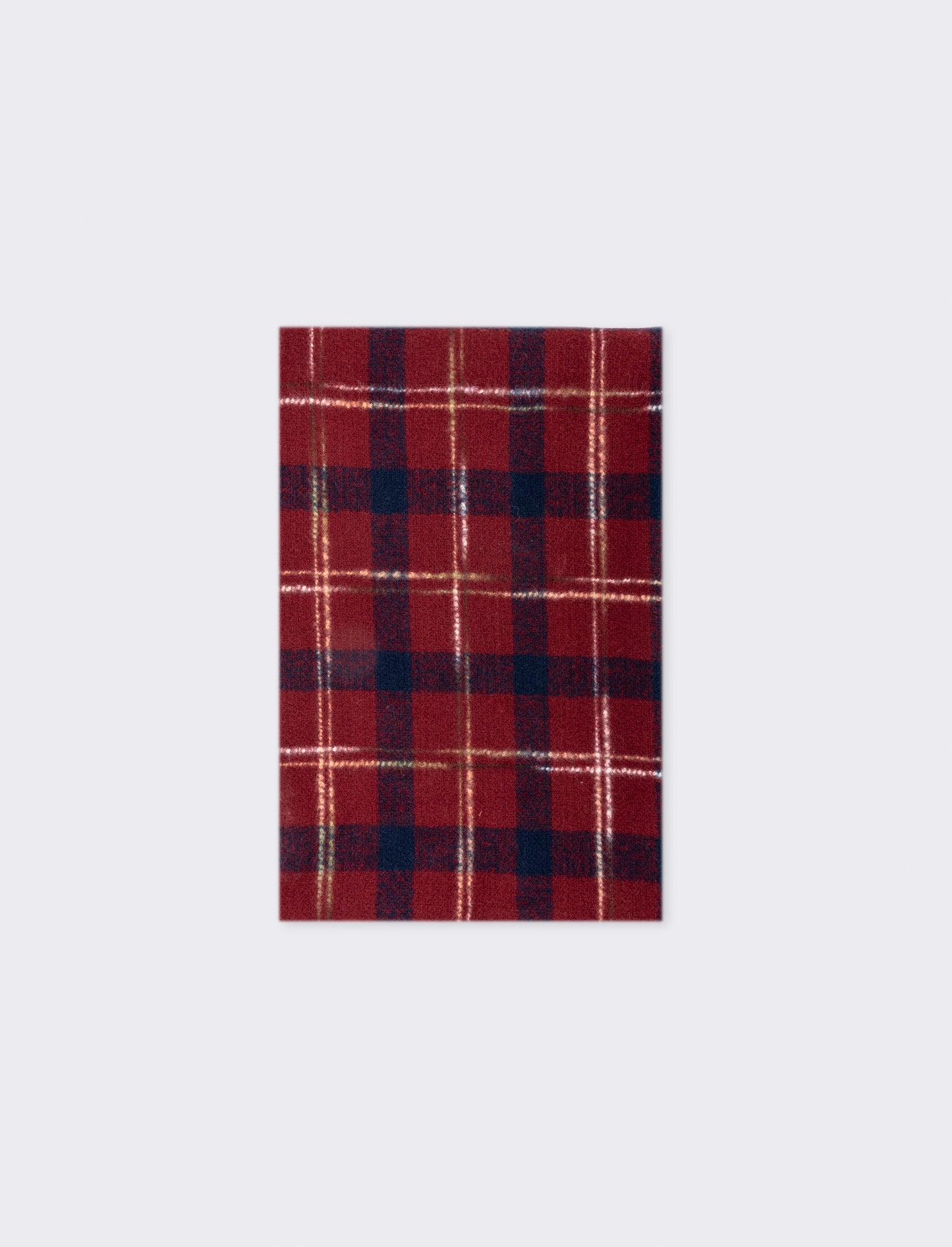 Men's Checked Scarf with Fringes - Red