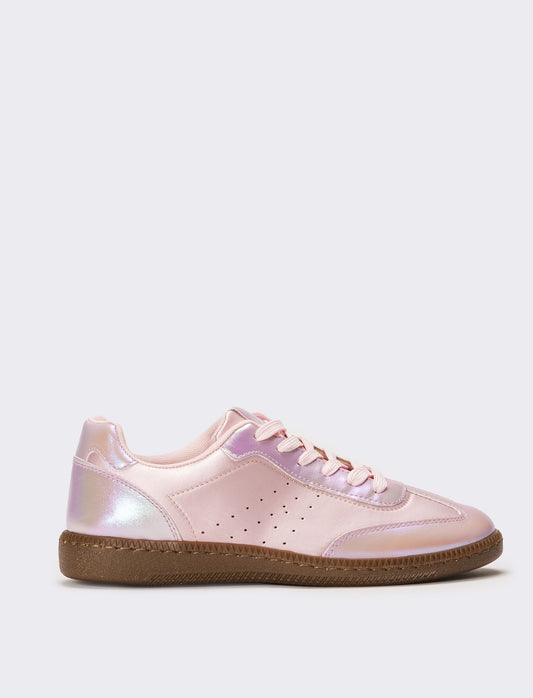Sneakers in raso da donna - Rosa