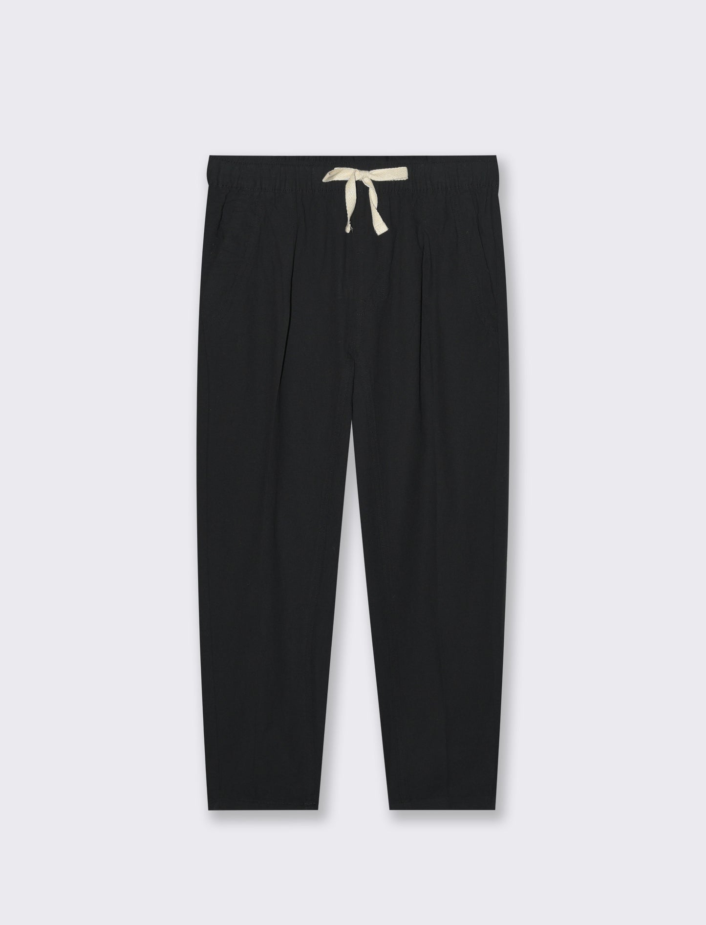Pantaloni jogger in tessuto misto lino da uomo - Nero