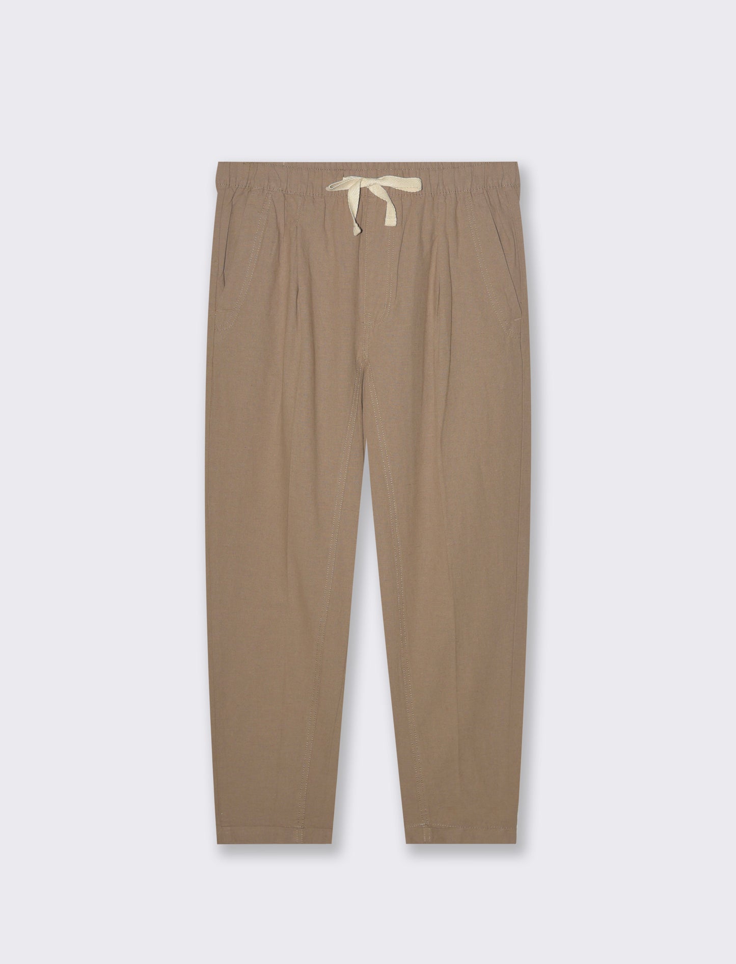 Pantaloni jogger in tessuto misto lino da uomo - Grigio tortora