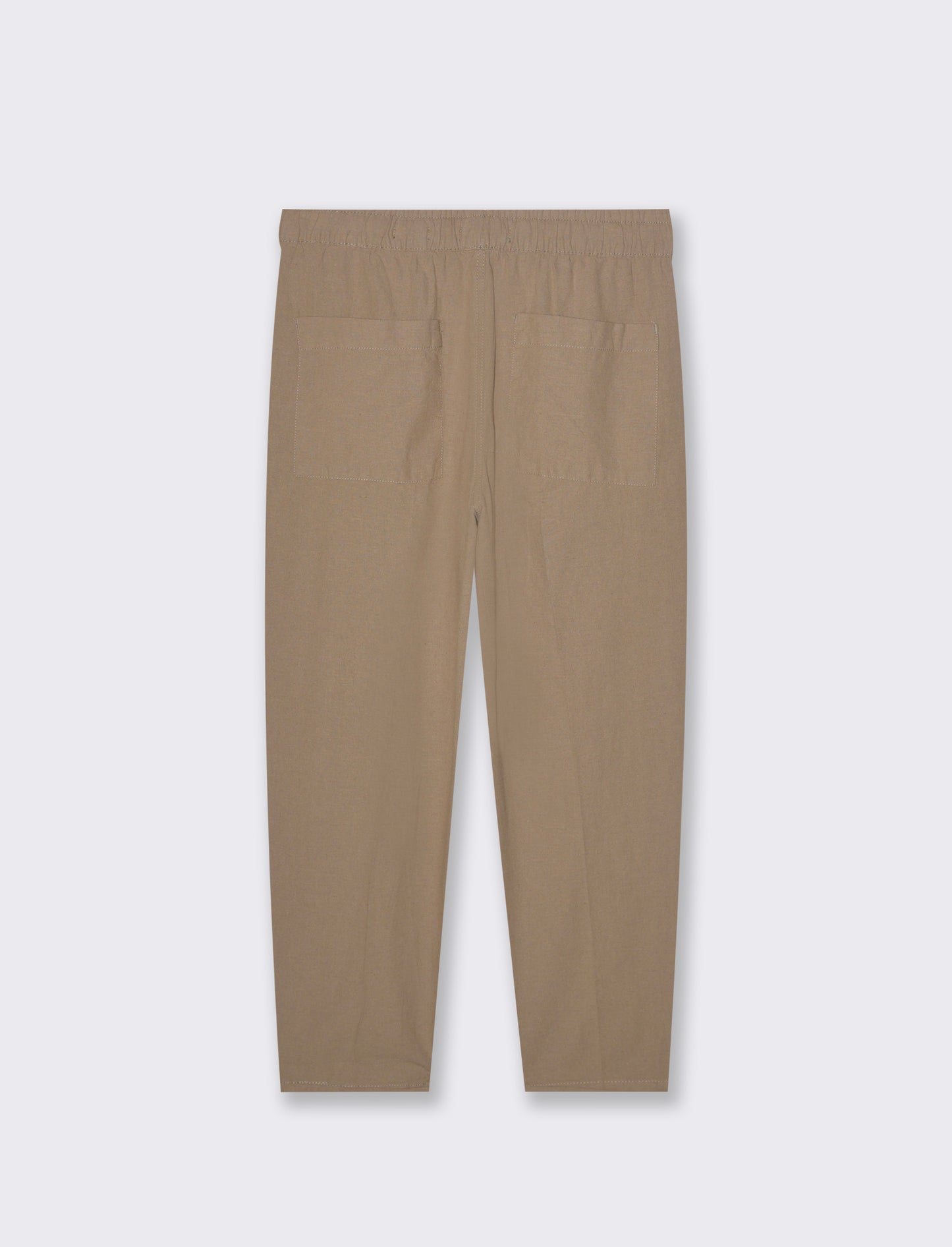 Pantaloni jogger in tessuto misto lino da uomo - Grigio tortora
