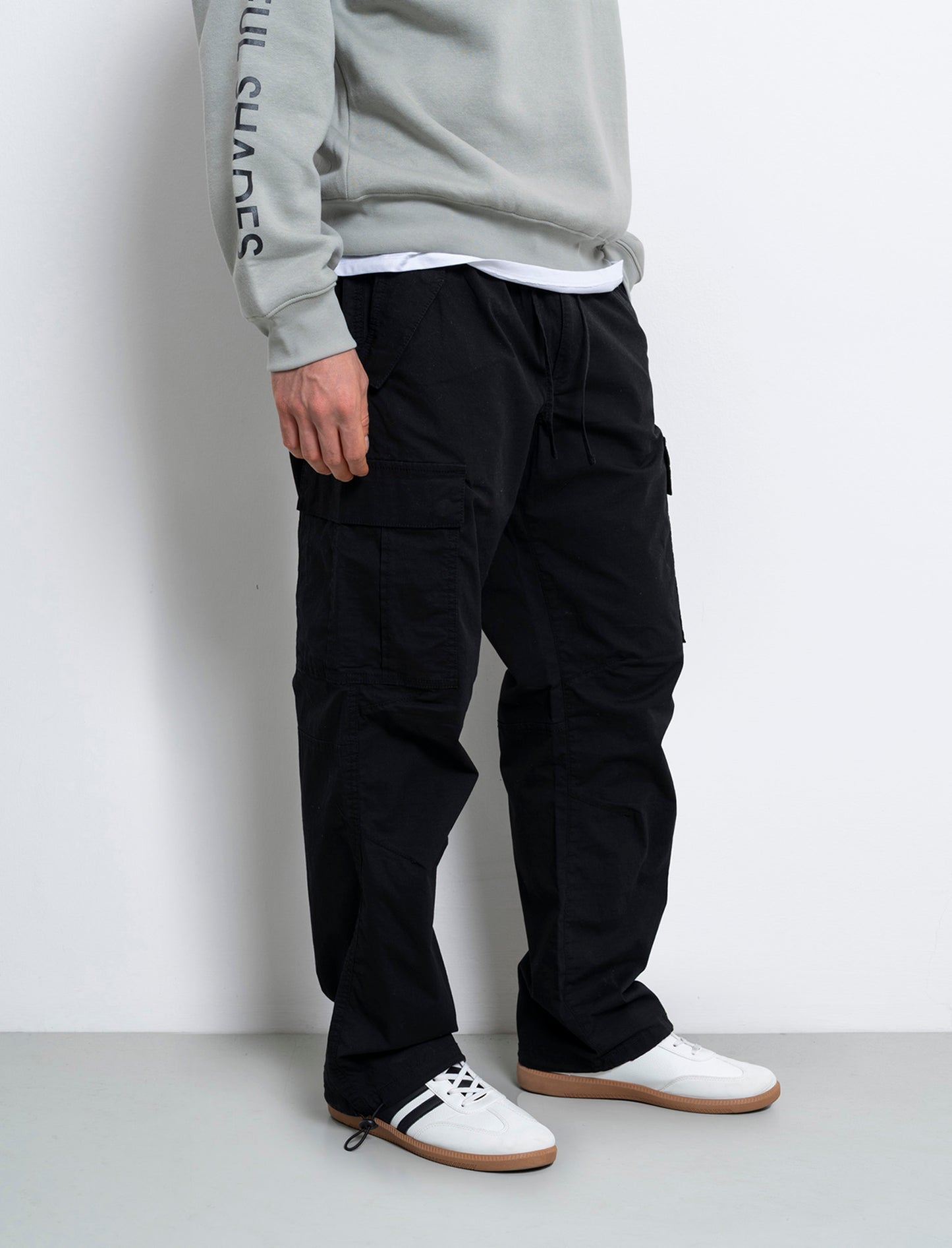Pantaloni cargo parachute fit da uomo - Nero