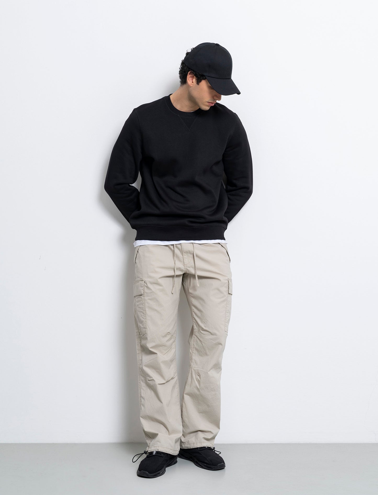 Pantaloni cargo parachute fit da uomo - Grigio ghiaccio