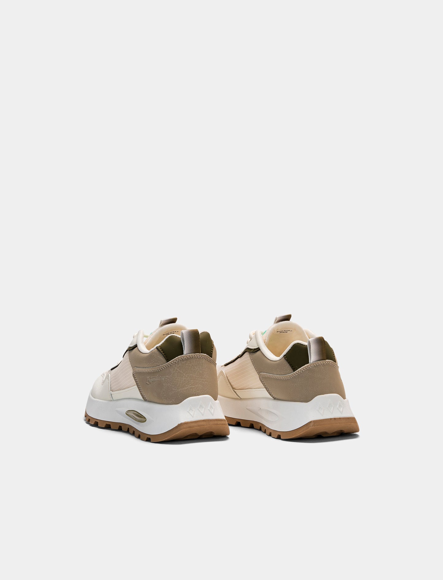 Sneakers con materiali combinati da uomo - Beige