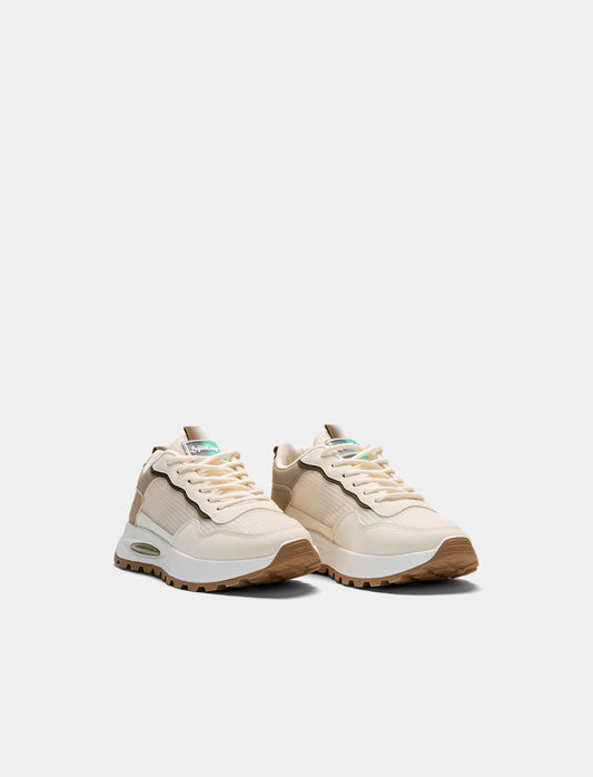 Sneakers con materiali combinati da uomo - Beige