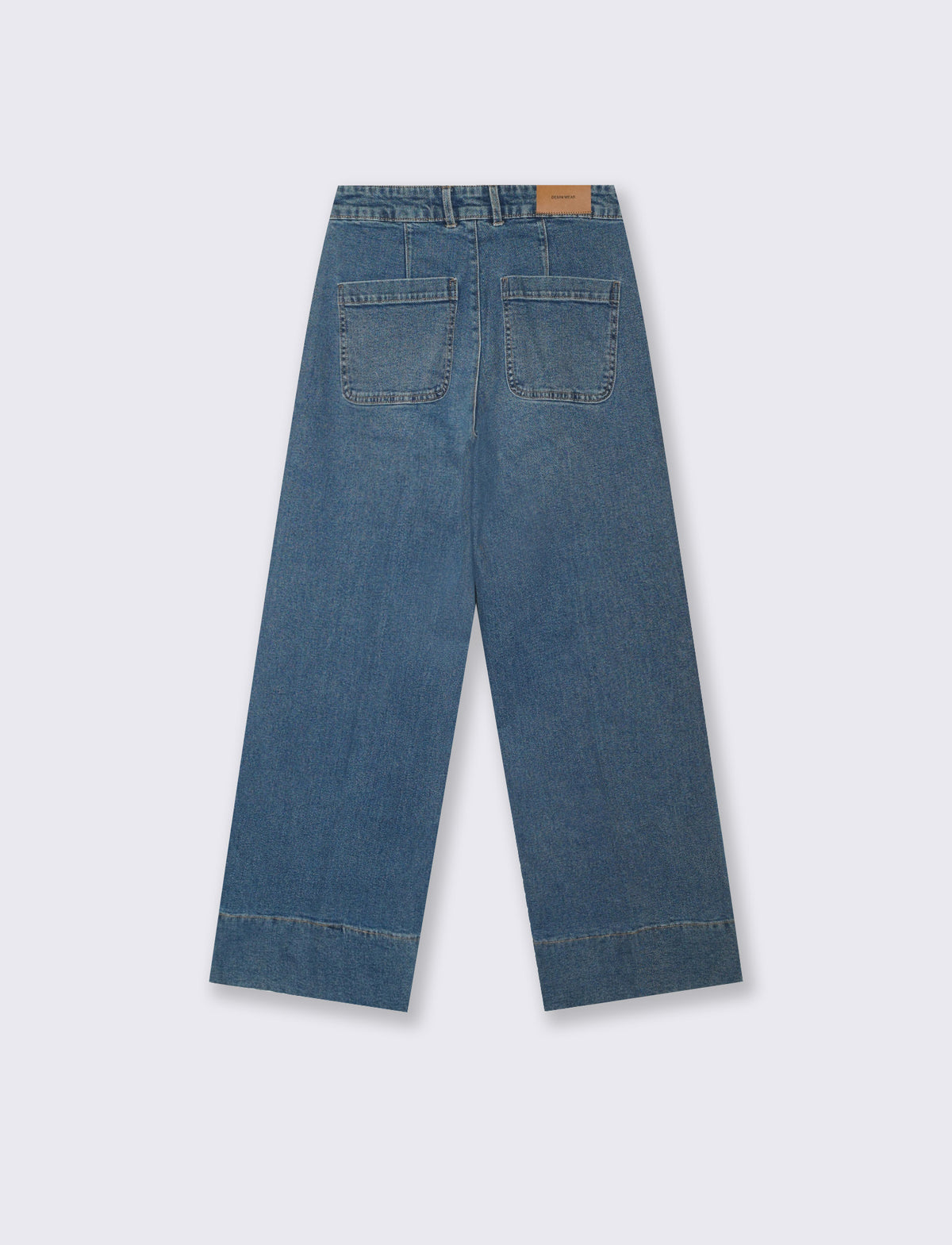 JEANS GAMBA ALTA E VITA LARGA - Denim