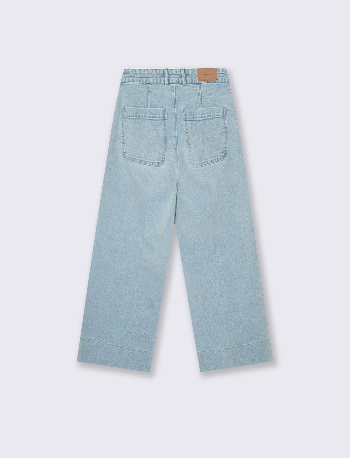 JEANS GAMBA ALTA E VITA LARGA - Denim chiaro