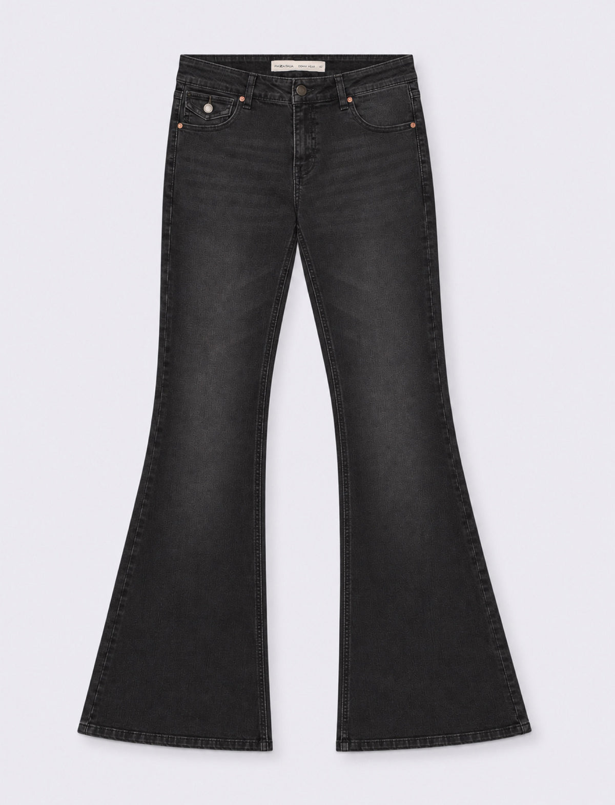 Jeans 5 tasche a zampa - Nero