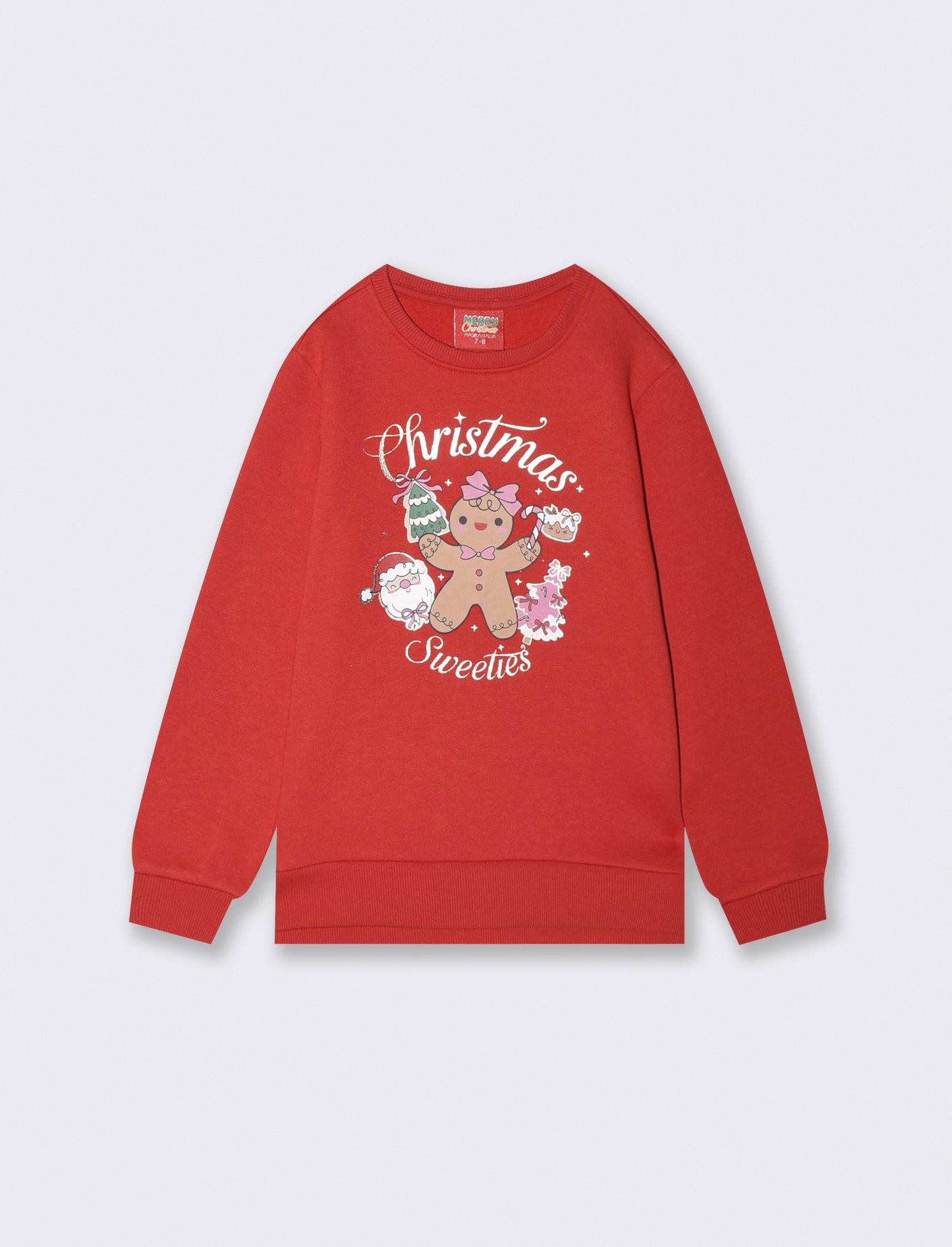 Christmas crew neck long sleeve sweatshirt - Red