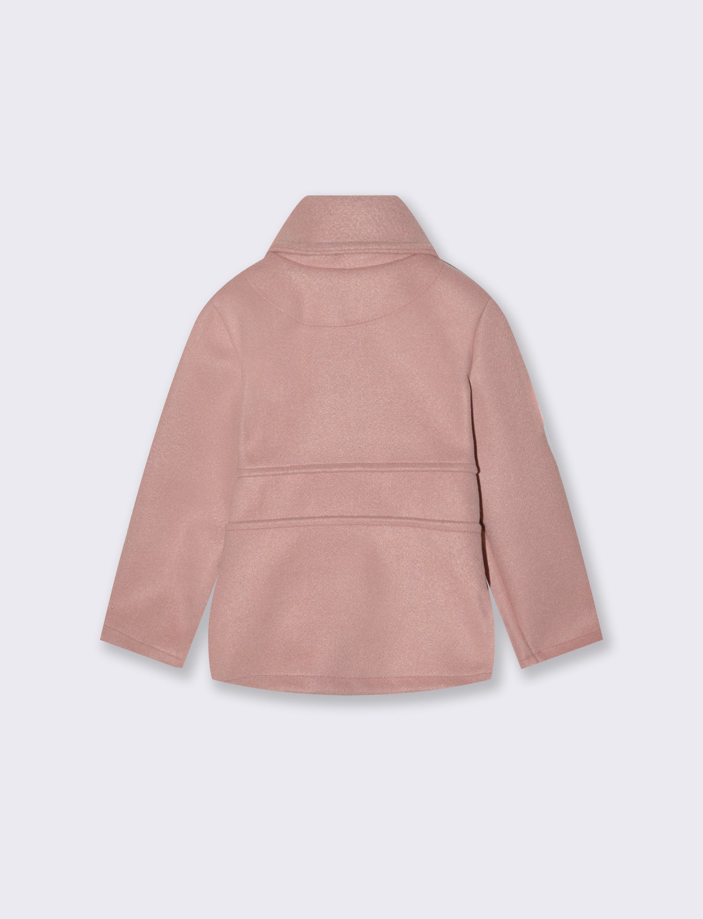 Cappotto in panno con fiocchi decorativi. - Rosa