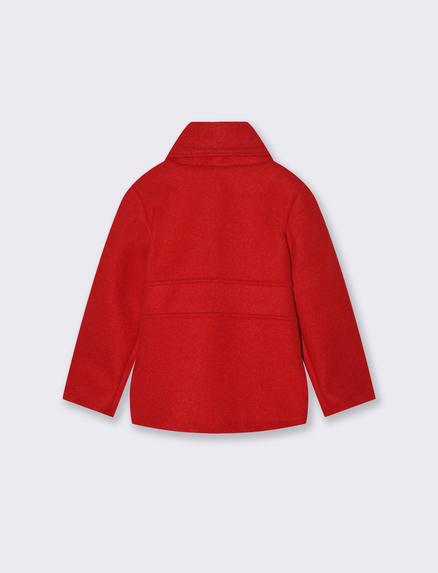 Cappotto in panno con fiocchi decorativi. - Rosso