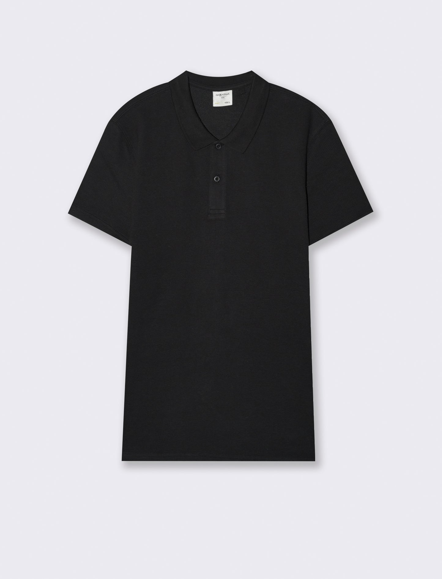 Polo in tessuto struttura ottoman da uomo - Nero