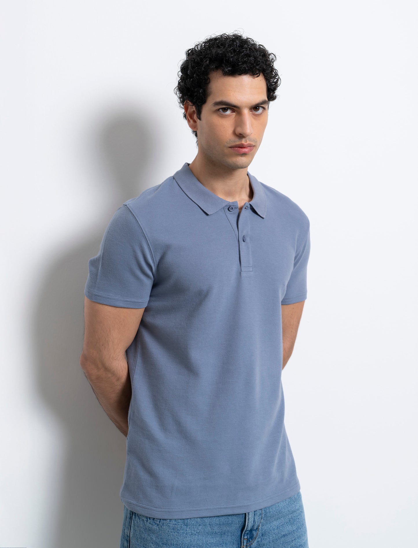 Polo in tessuto struttura ottoman da uomo - CARTA DA ZUCCHERO